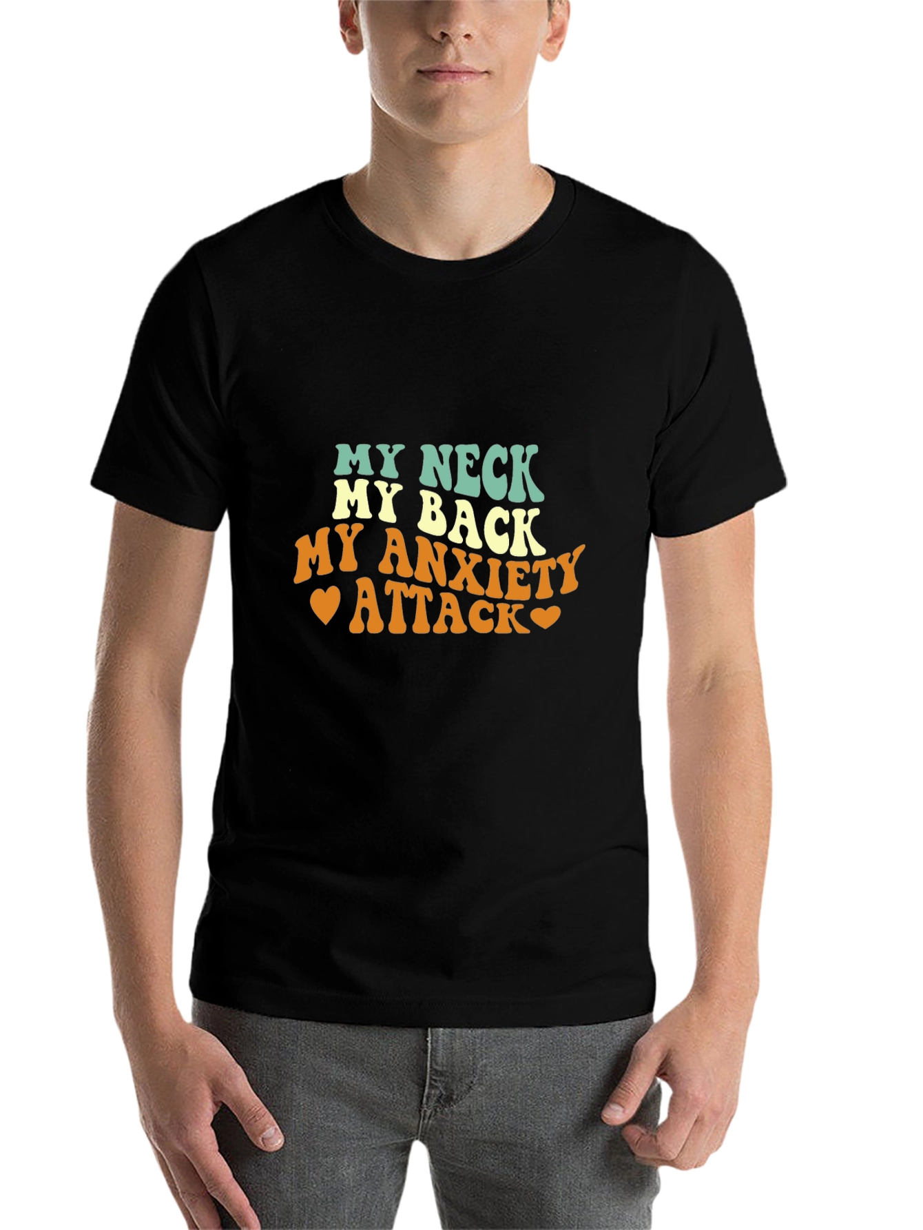 Black My Neck, My Back Tee - Anxiety Relief Comfort Shirt view 7