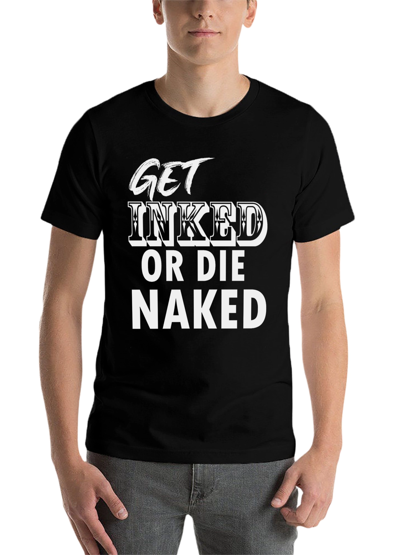 Black Get Inked T-Shirt: Tattoo Lover's Graphic Tee view 7
