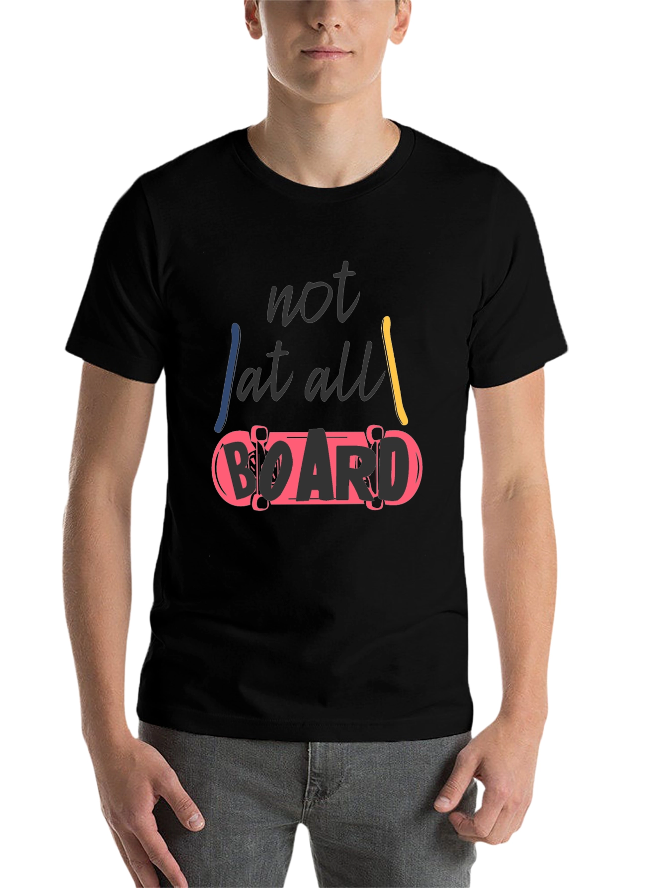 Black Not At All Board Skateboard T-Shirt view 7