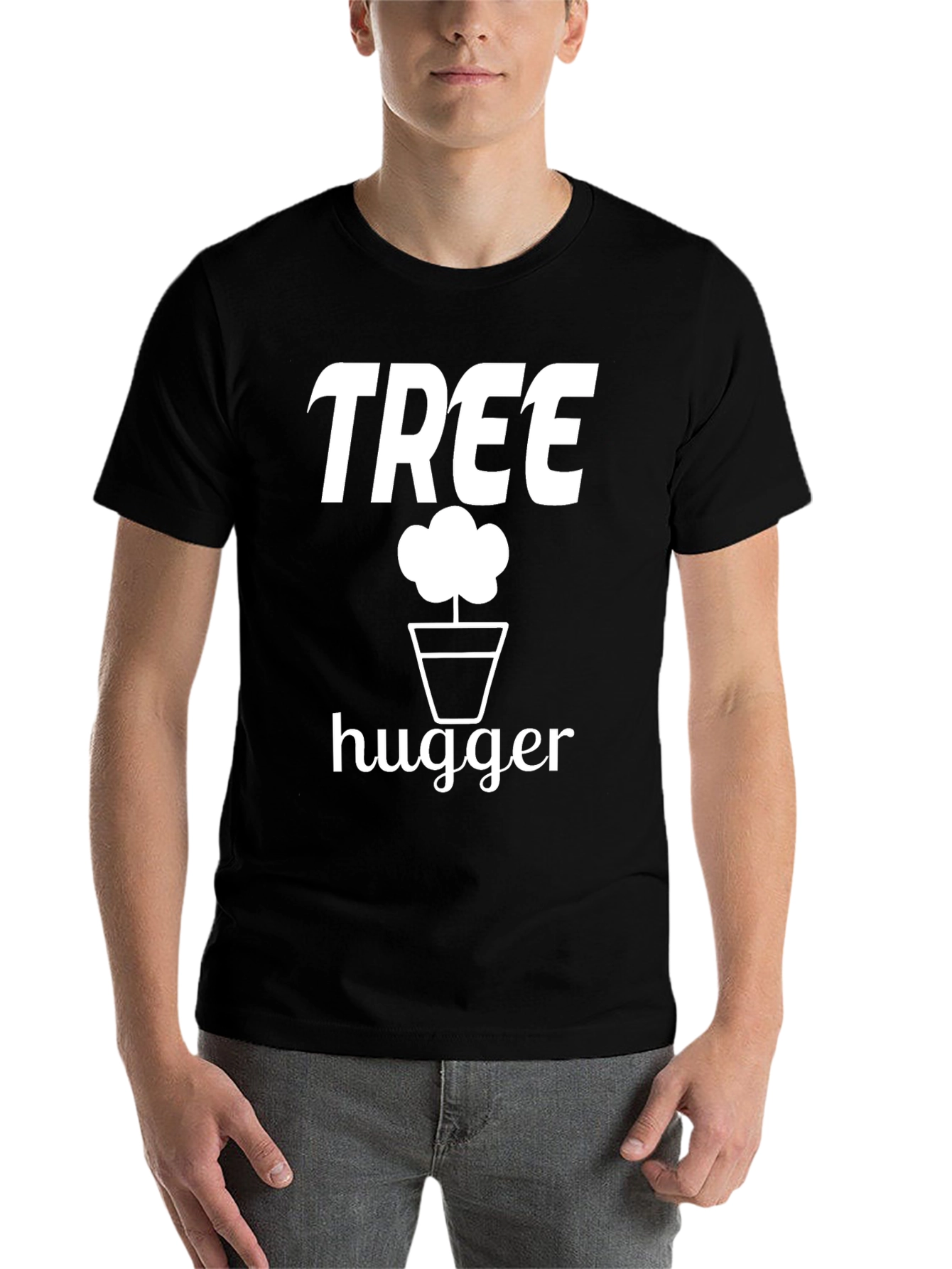 Black Tree Hugger Graphic Tee - Eco Friendly view 7