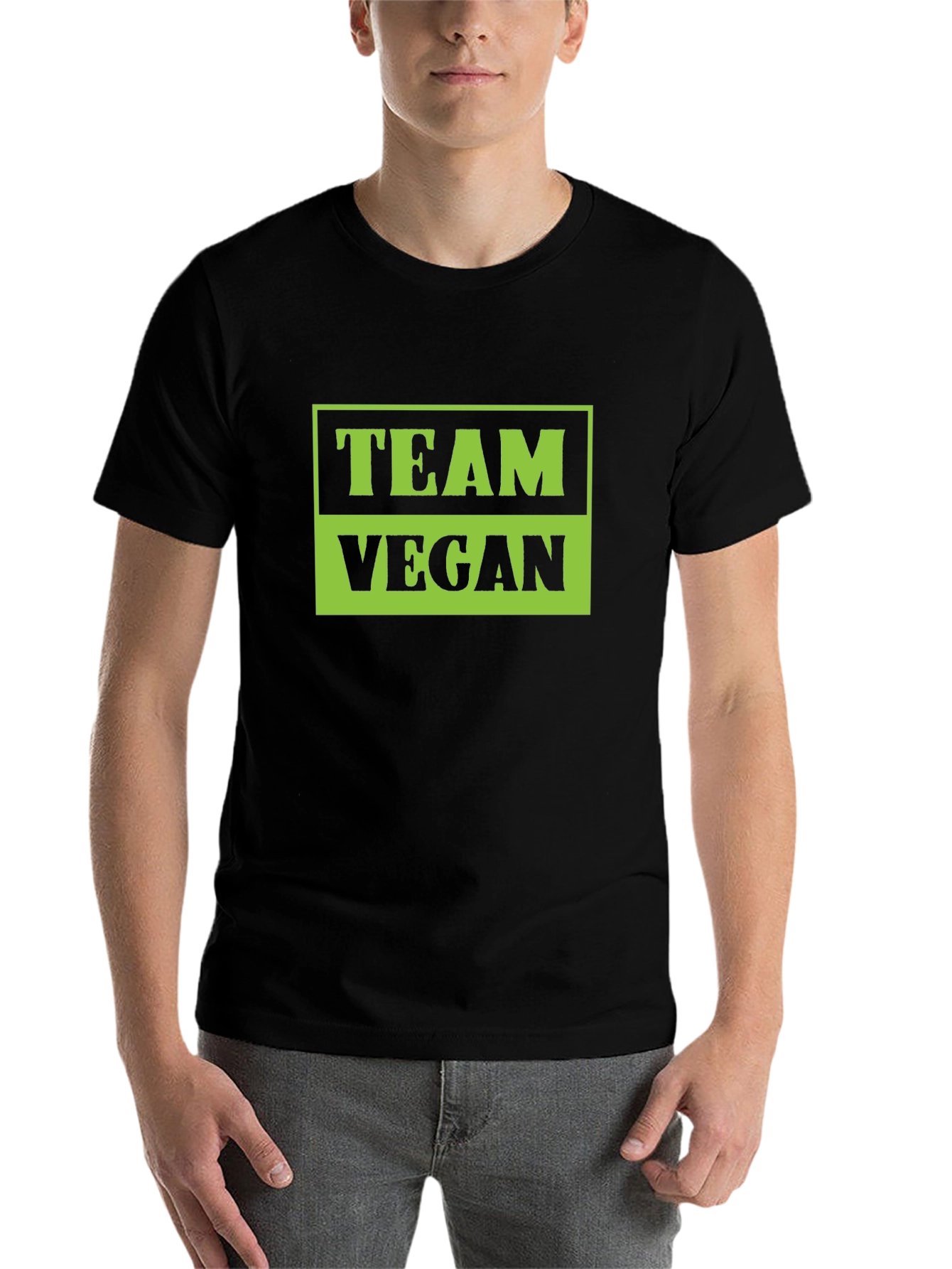 Black Team Vegan Graphic Tee - Black view 7