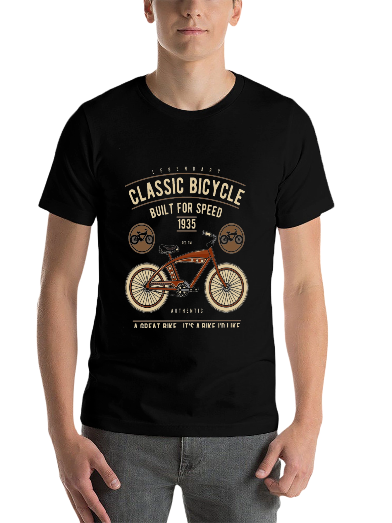Black Classic Bicycle Graphic T-Shirt view 7