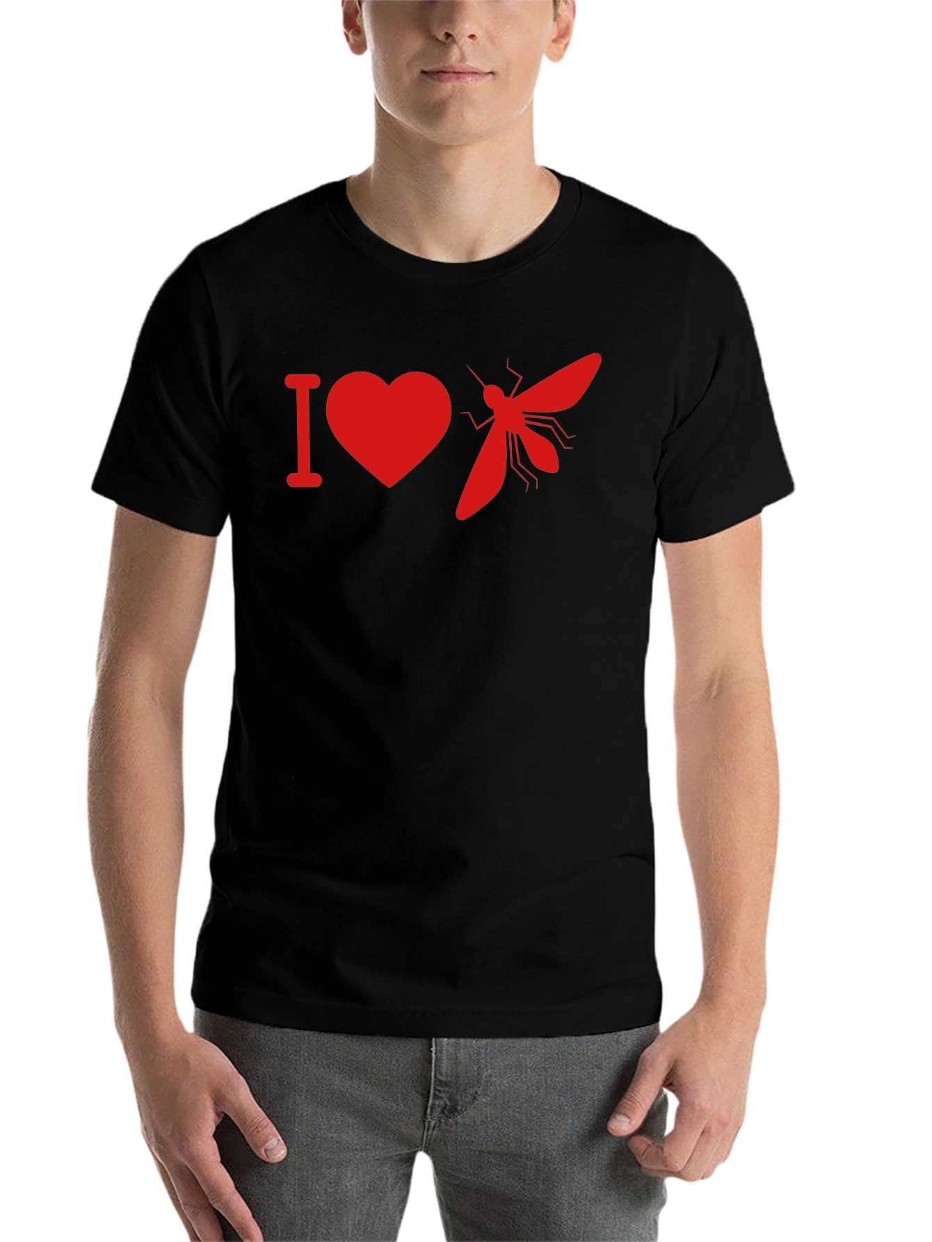 Black I Heart Mosquitoes Graphic Tee - Black Cotton view 7