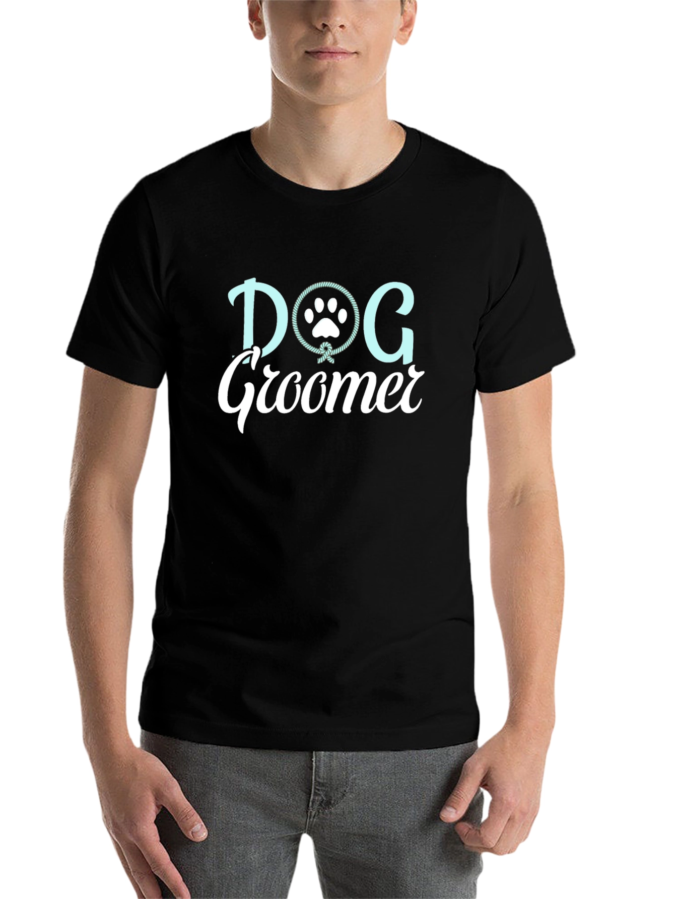 Black Dog Groomer T-Shirt - Unisex Black Tee view 7