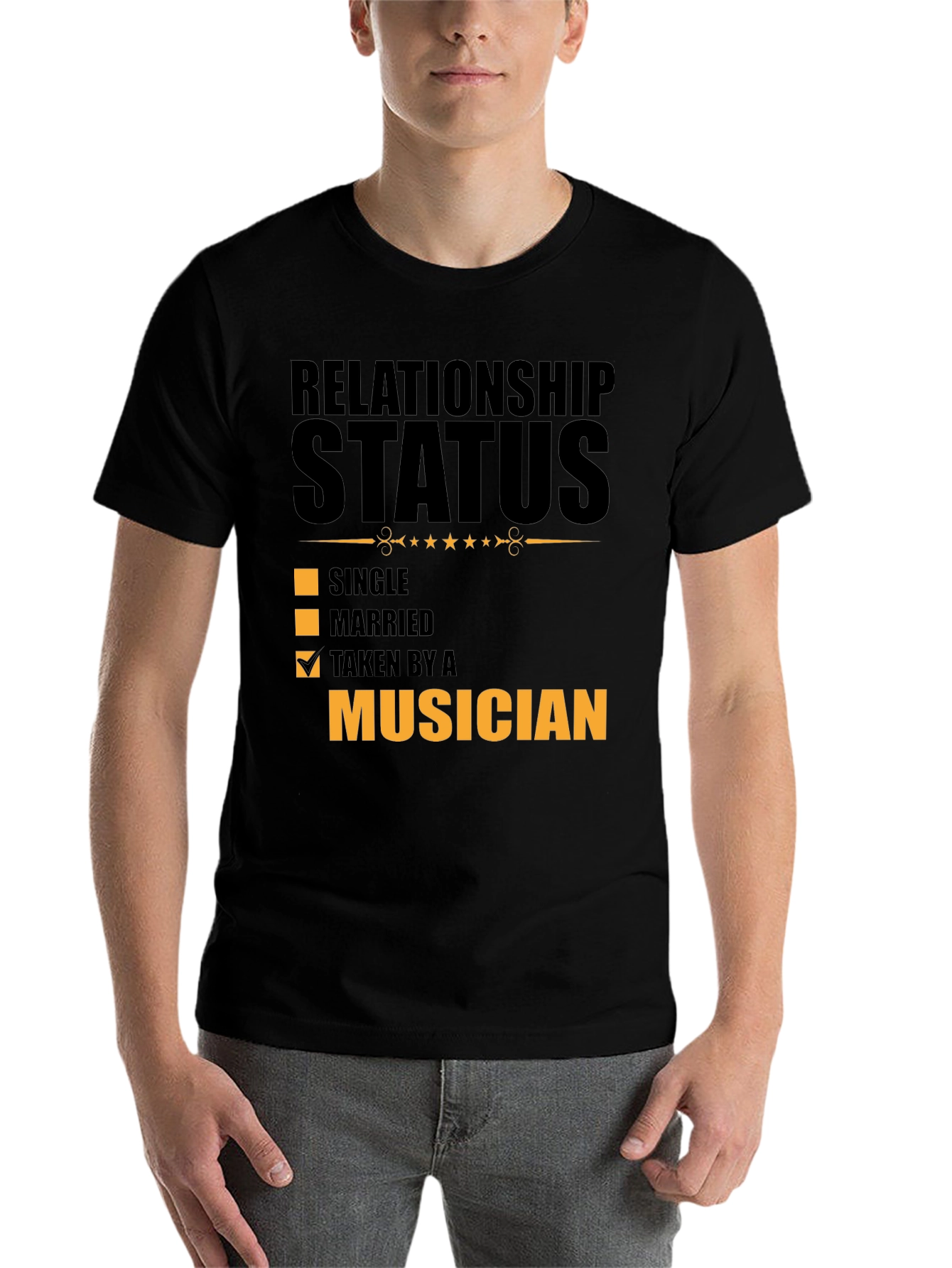 Black Taken By A Musician Relationship Status Graphic Tee view 7
