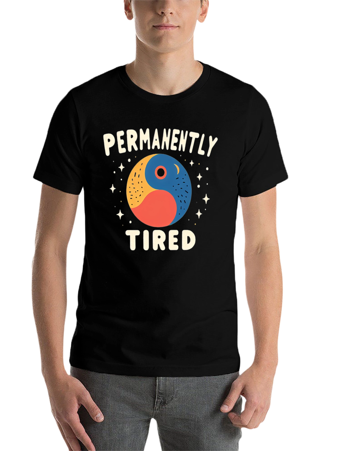 Black Permanently Tired Graphic T-Shirt view 7