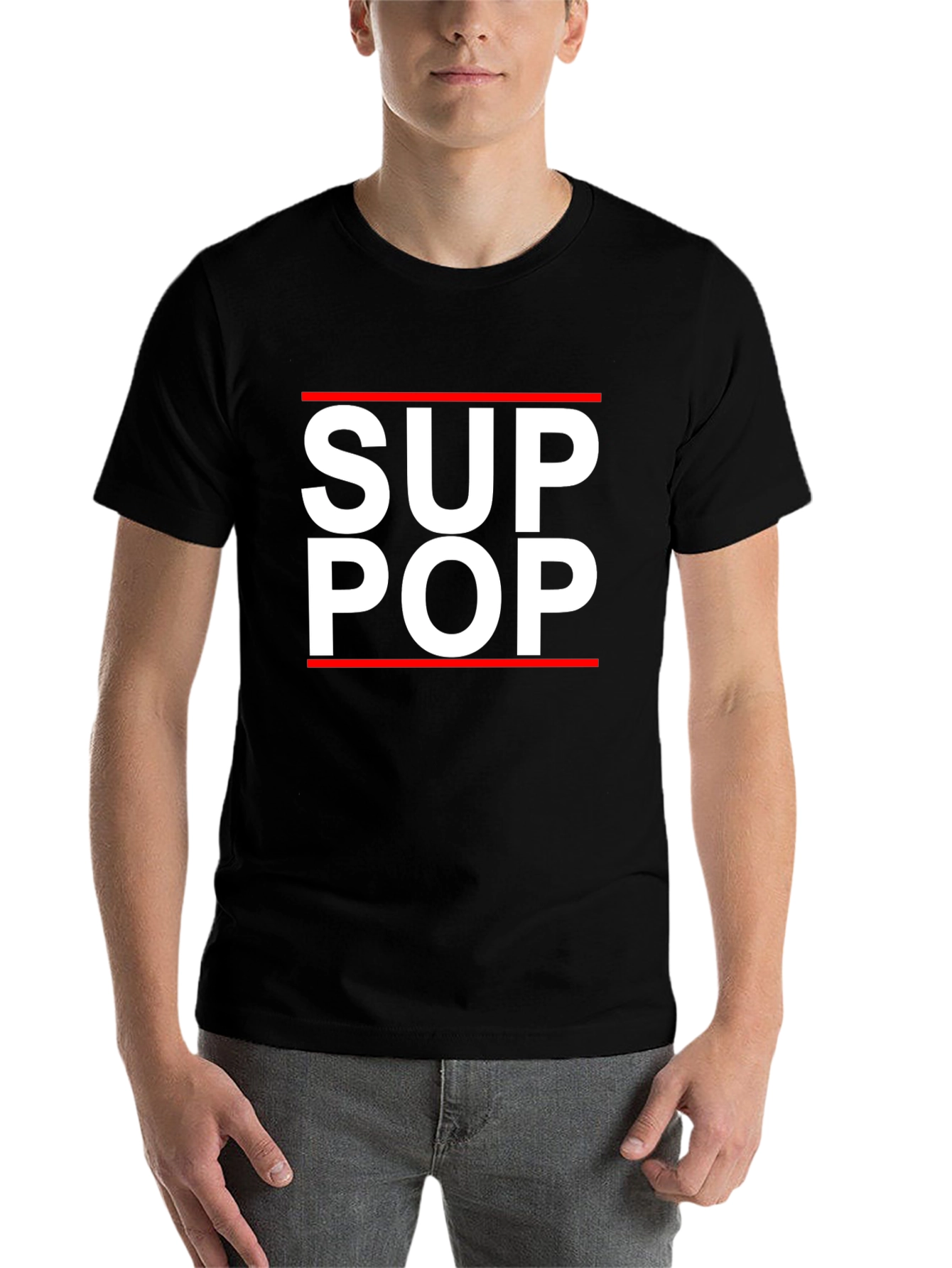 Black Sup Pop Graphic Tee - Cool Casual Shirt view 7