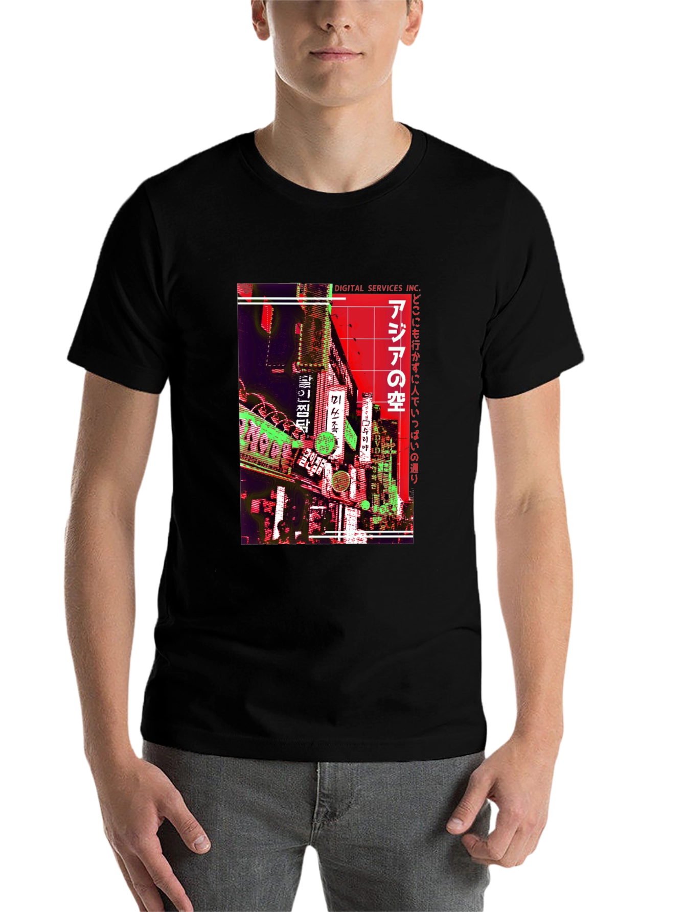 Black Asia Neon Nights T-Shirt view 7