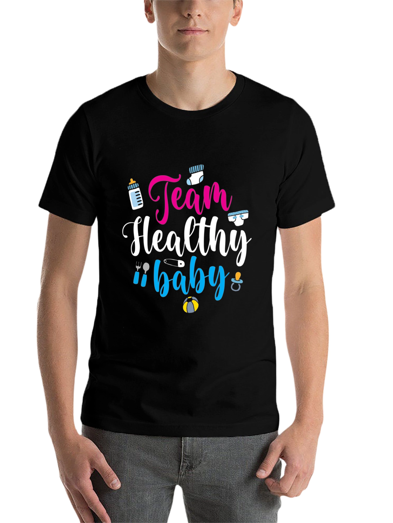 Team Healthy Baby Gender Reveal T-Shirt - 7