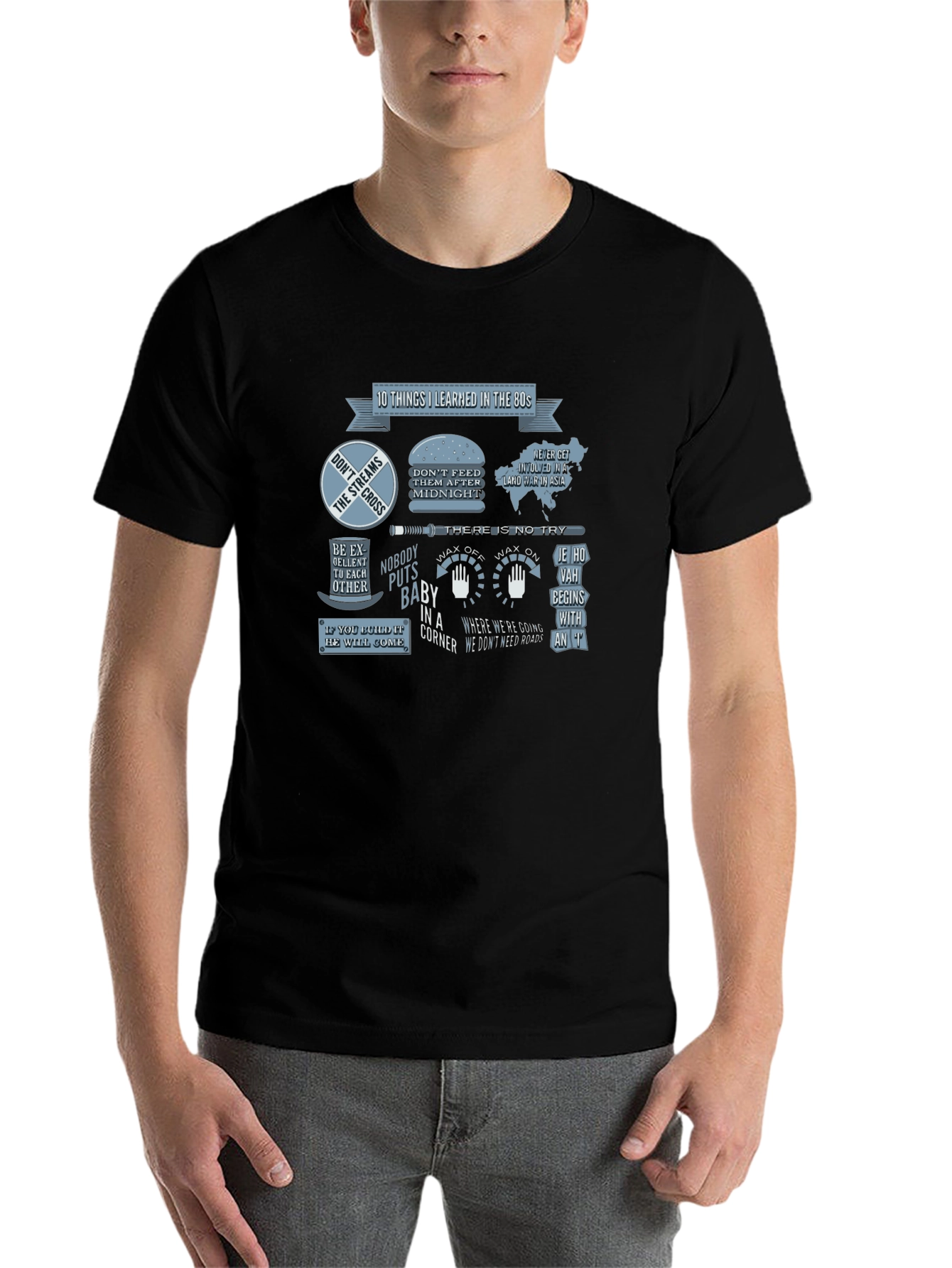 Black 80s Movie Quote T-Shirt view 7