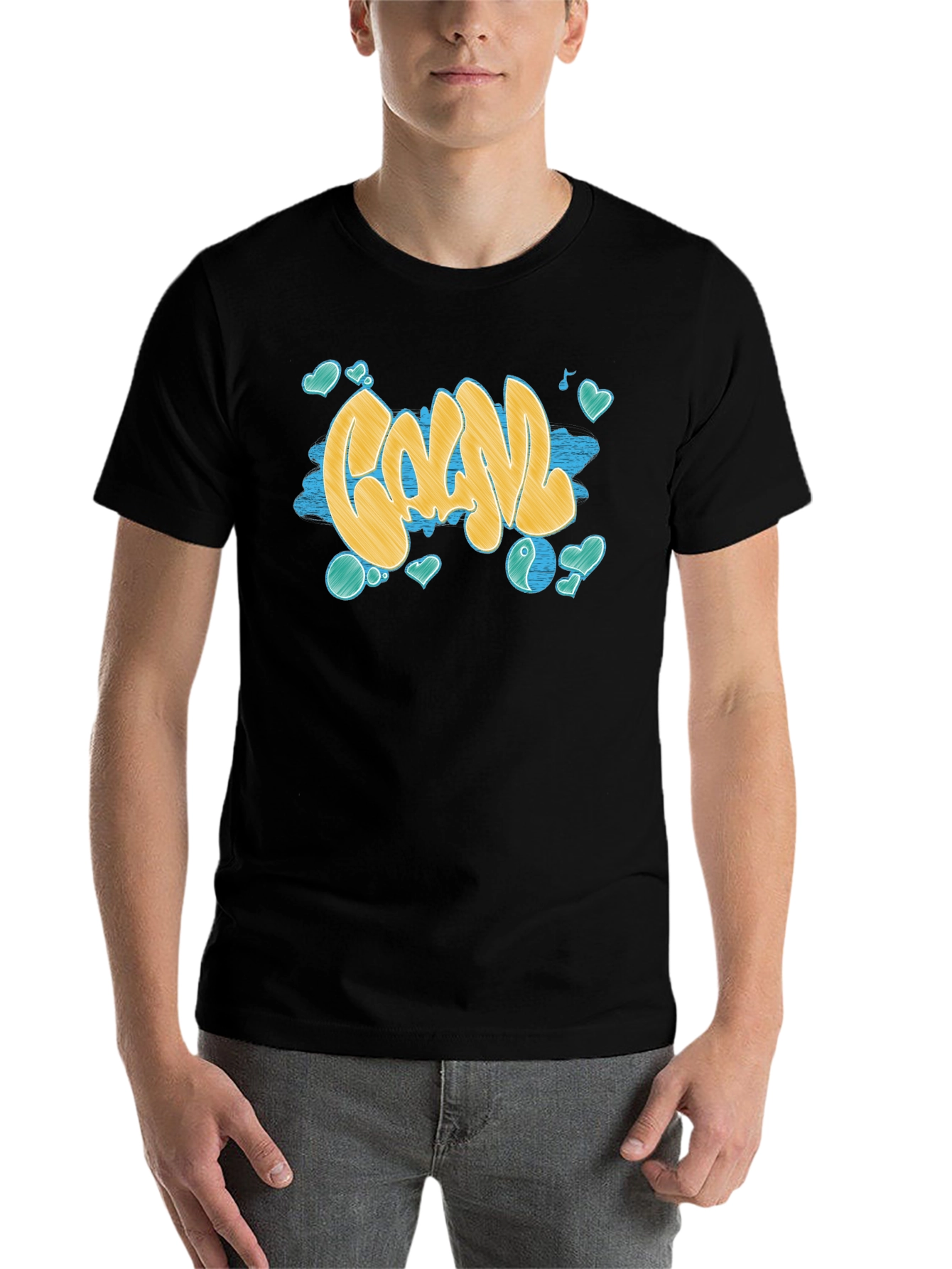 Black Cool Graffiti T-Shirt - Black view 7