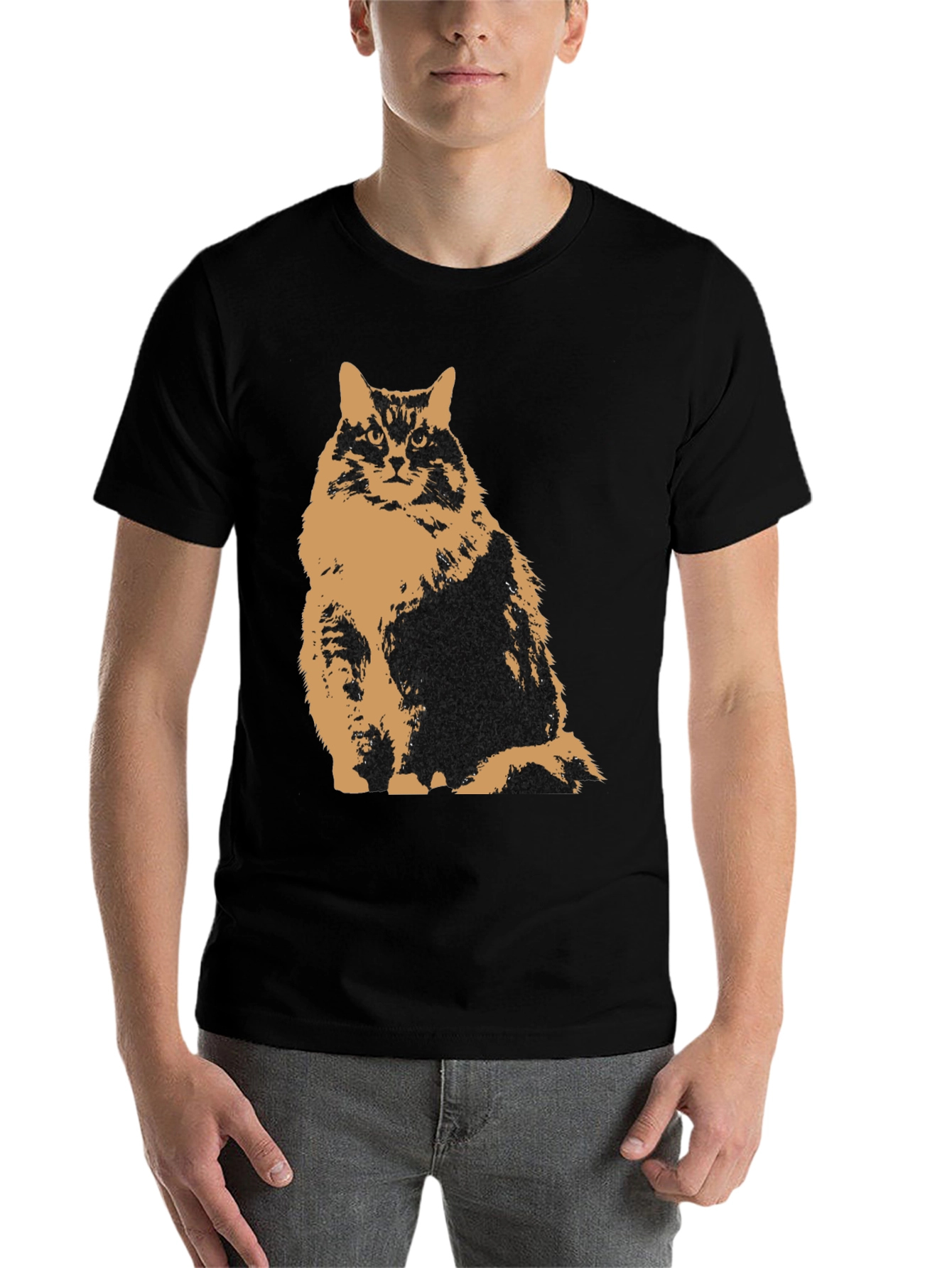Black Cat Graphic Tee - Mens Black T-Shirt view 7