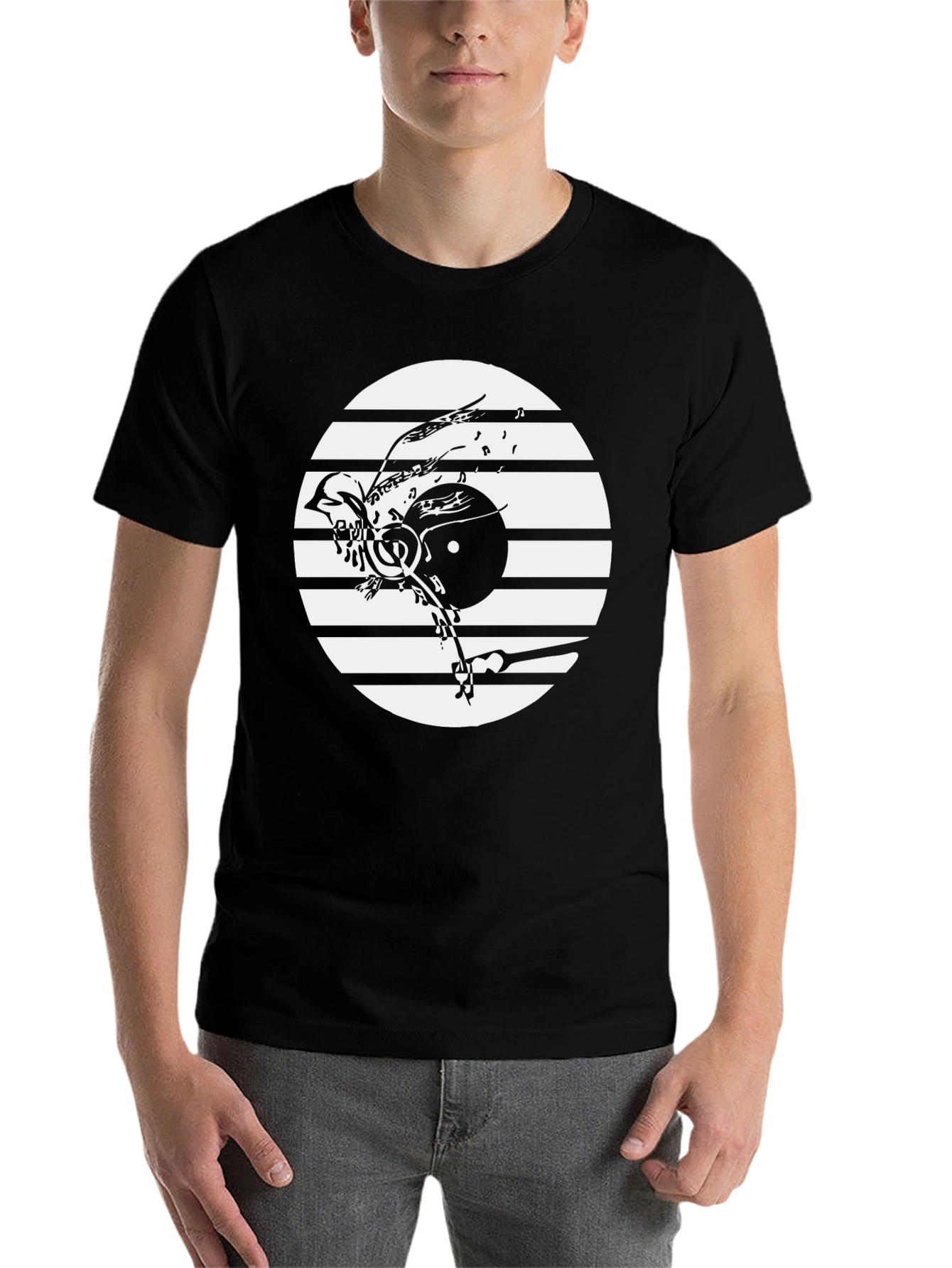 Black Bird & Record Graphic Tee view 7