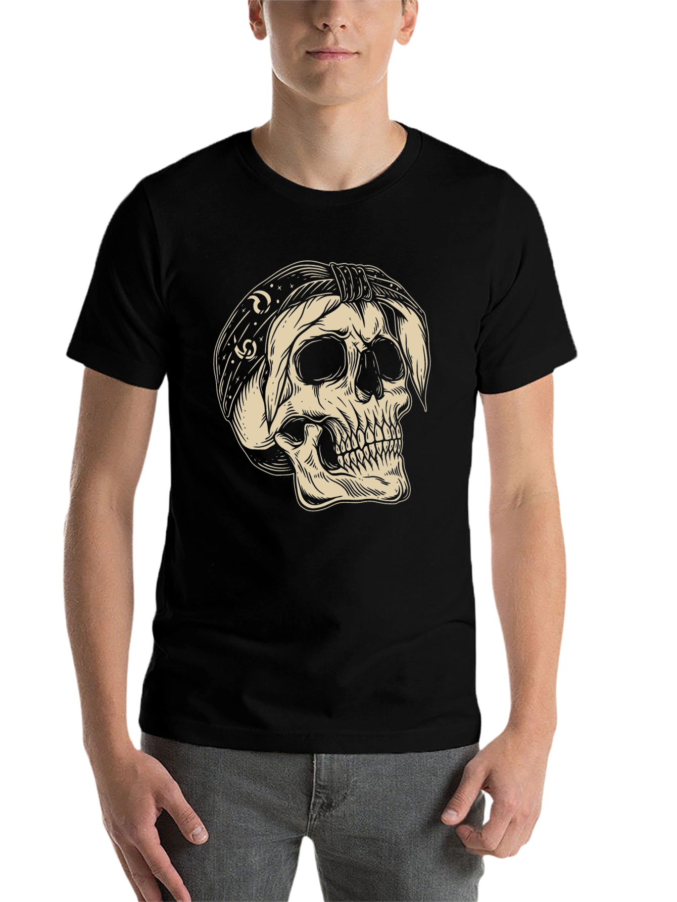 Black Skull Bandana Graphic T-Shirt view 7