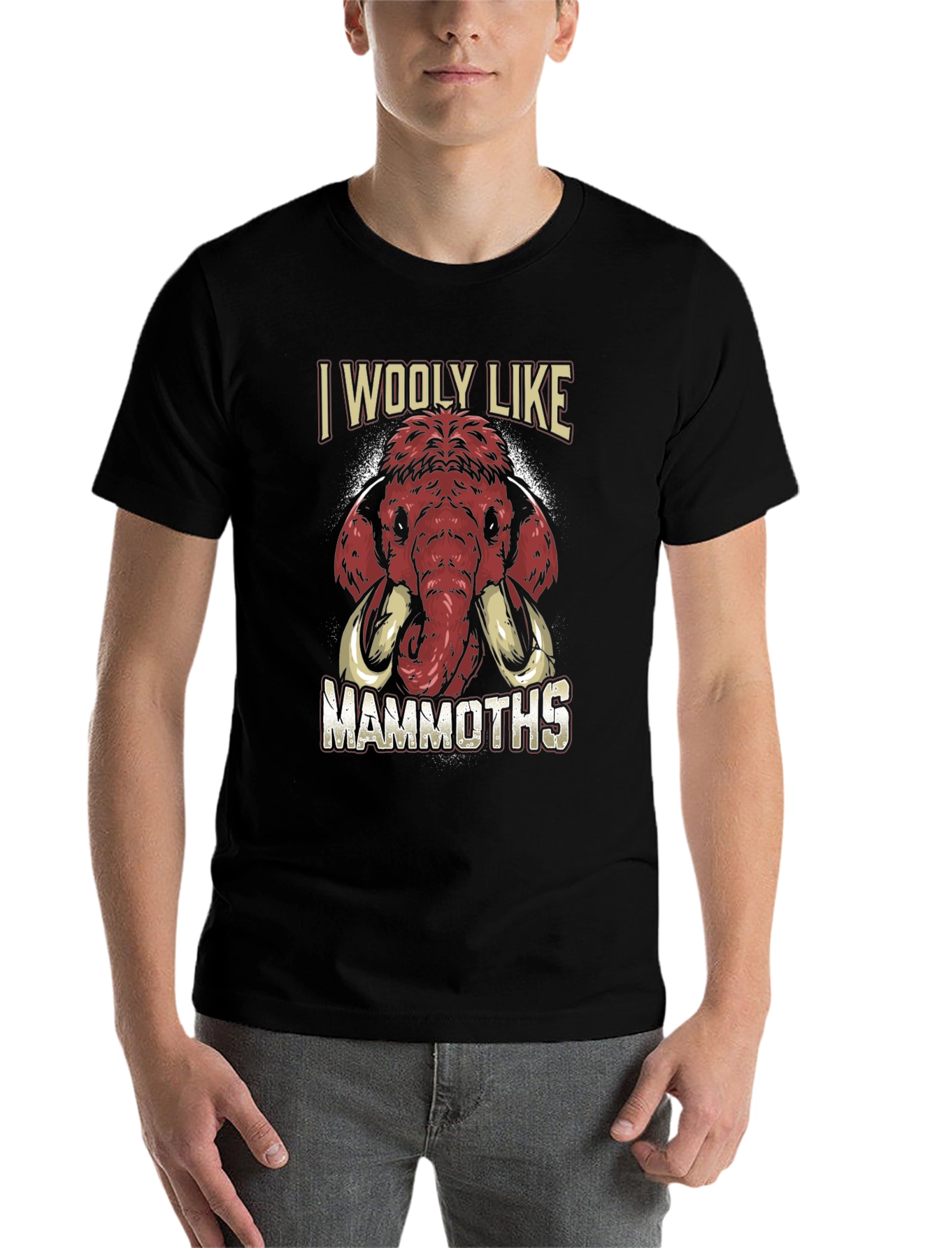 Black I Wooly Like Mammoths Graphic T-Shirt view 7