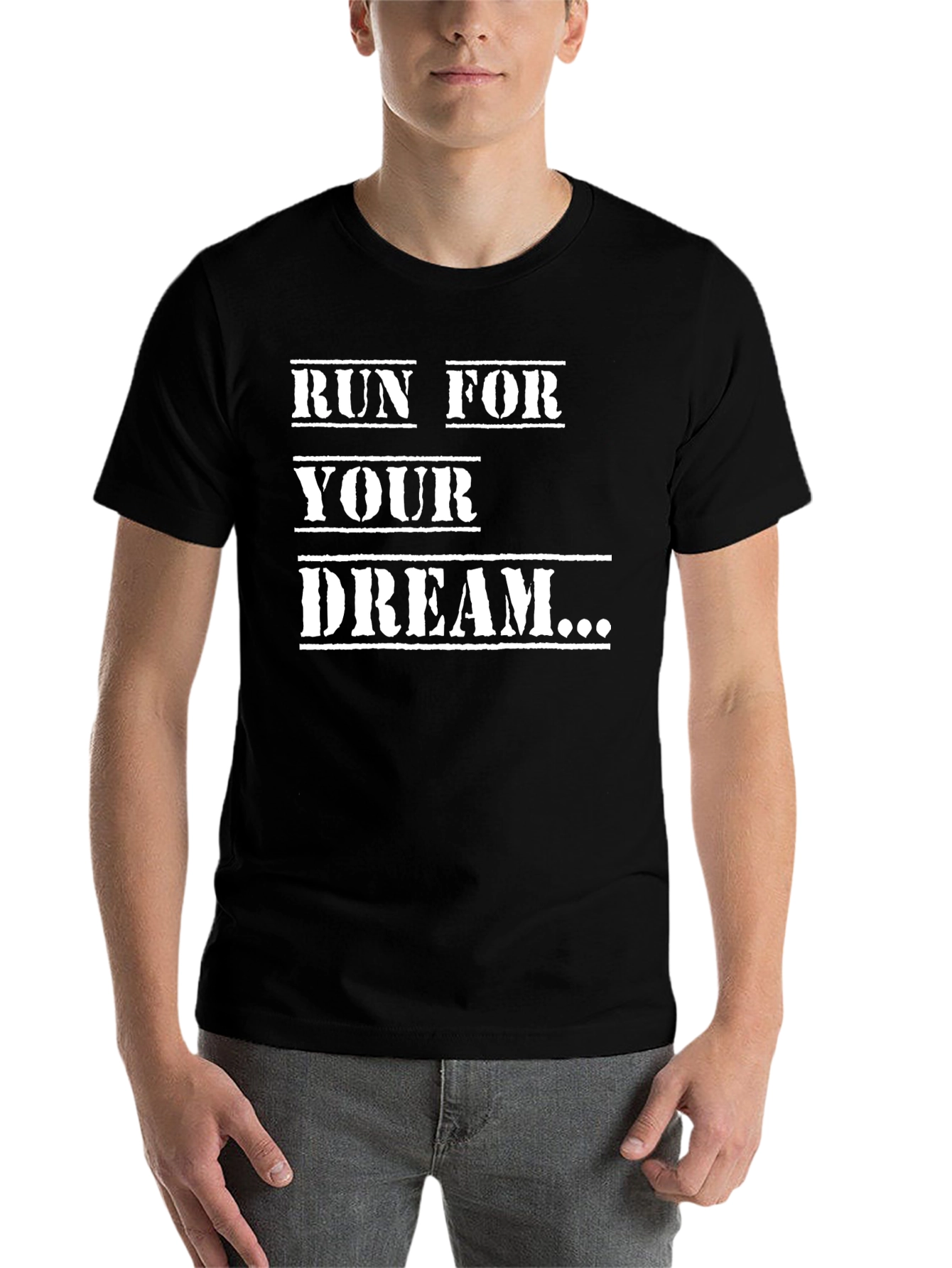 Black Run For Your Dream T-Shirt - Motivational Black Tee view 7
