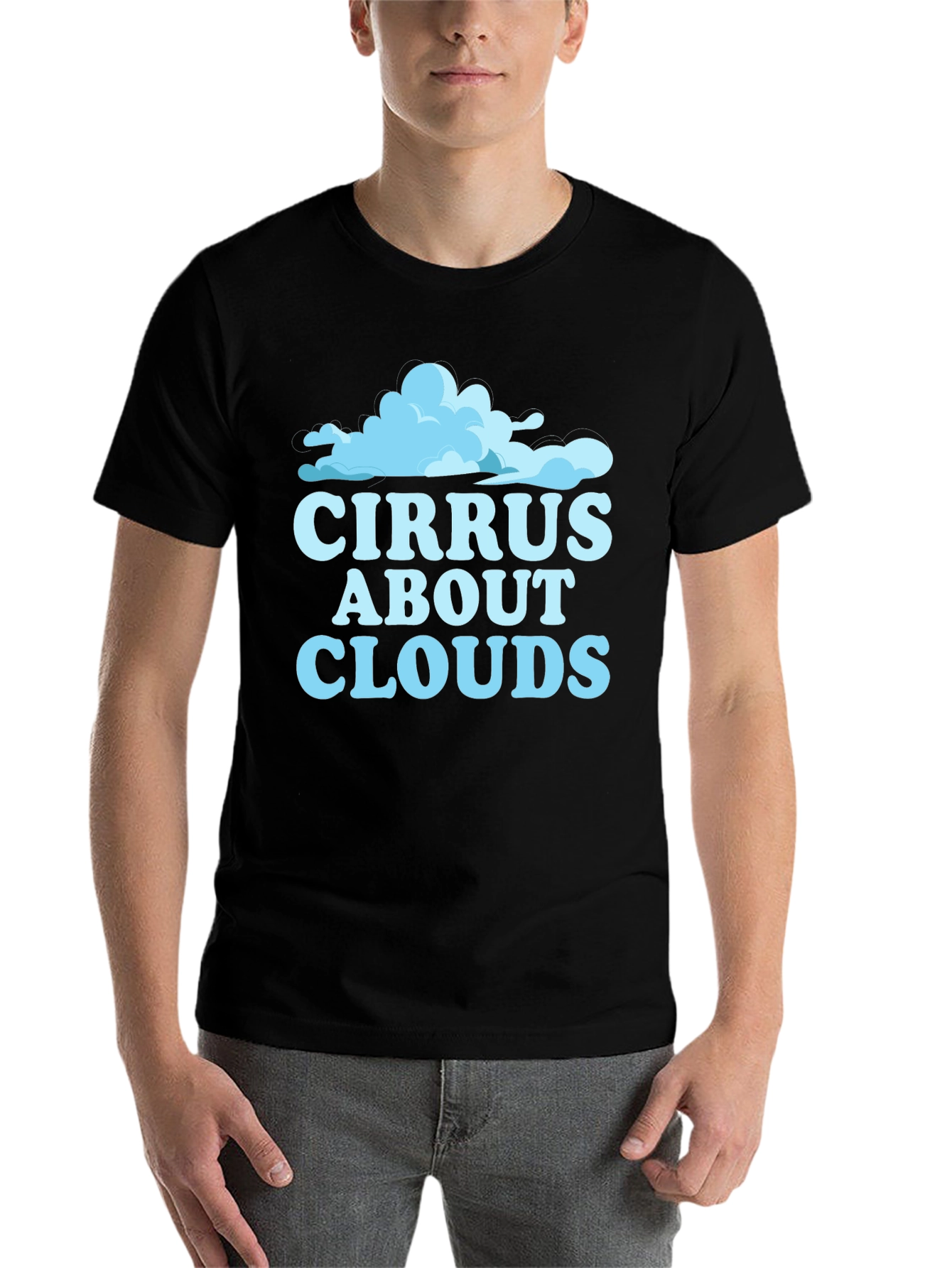 Black Cirrus About Clouds Graphic T-Shirt view 7