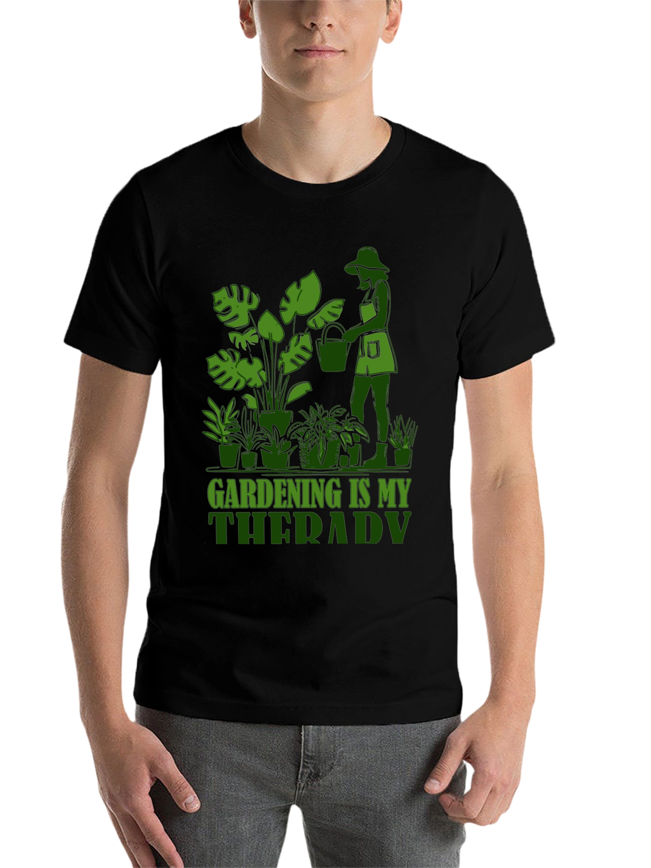 Black Gardening is My Therapy Graphic Tee view 7
