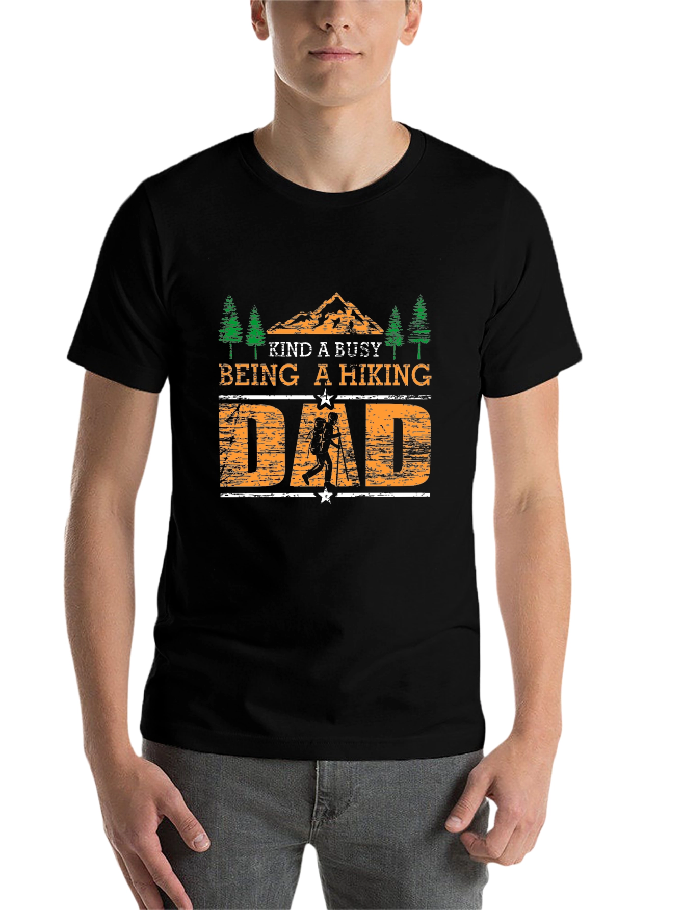 Black Hiking Dad T-Shirt - Outdoor Adventure Apparel view 7