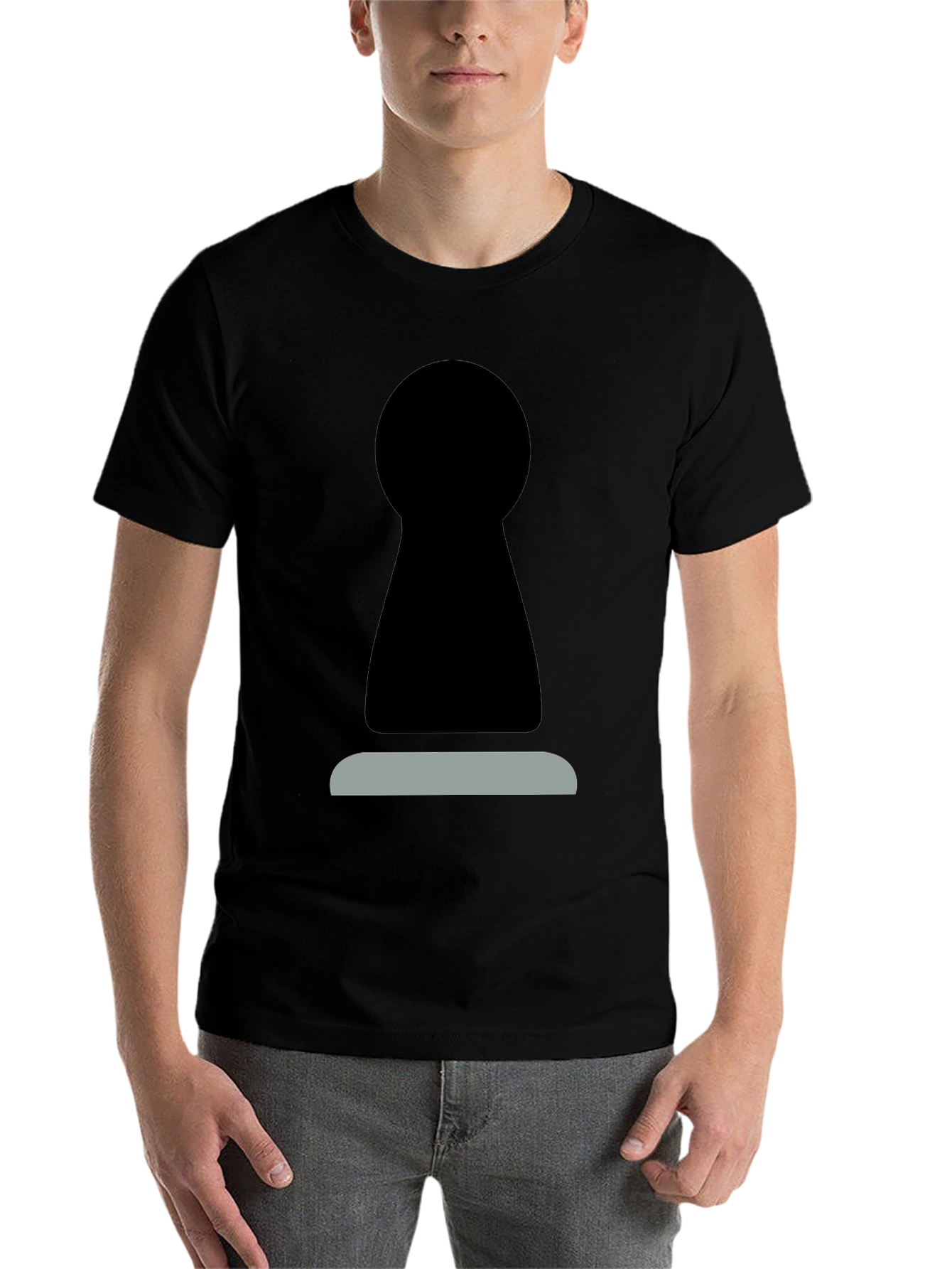Black Abstract Keyhole Graphic Tee - Modern Style view 7