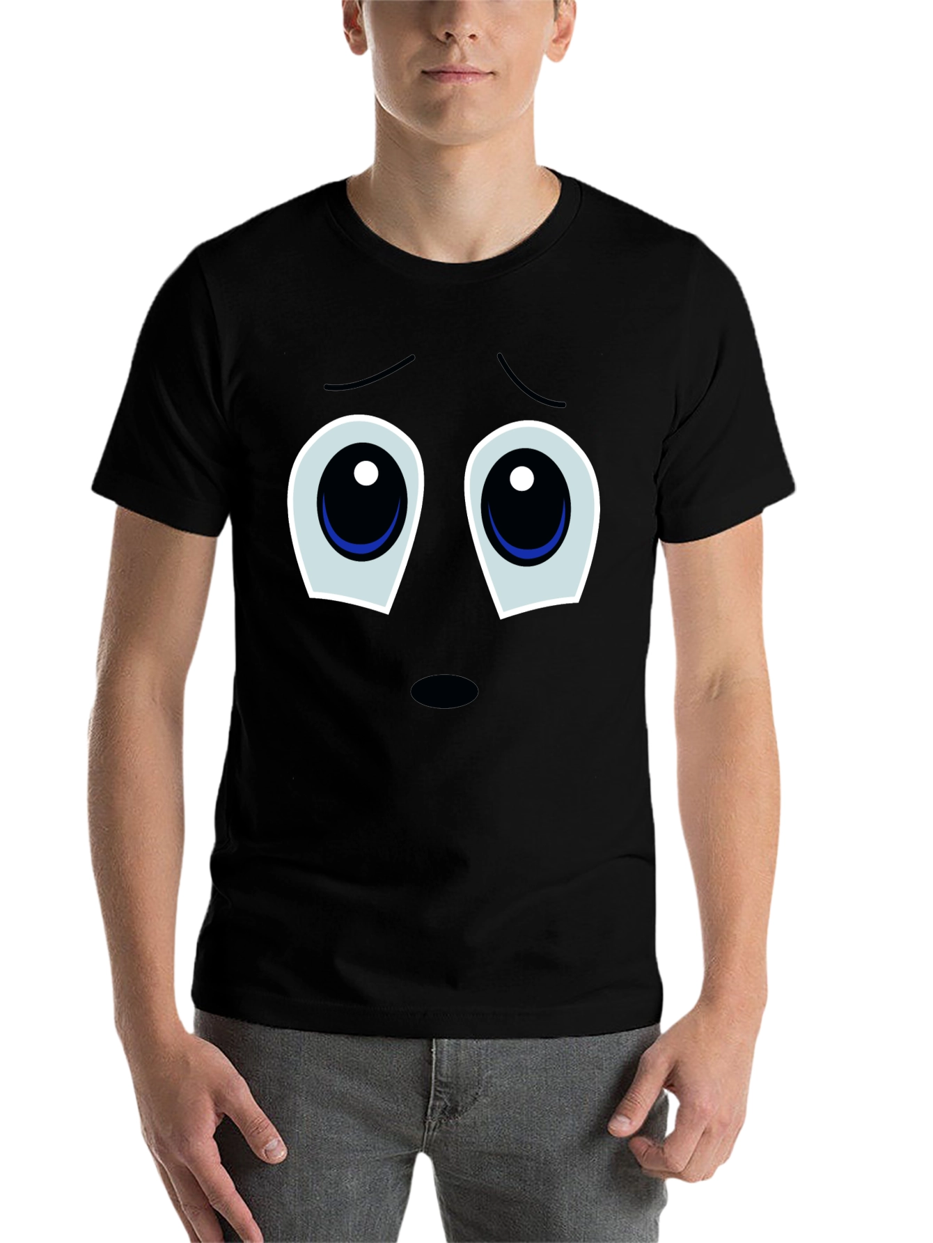 Black Sad Eyes T-Shirt - Black Graphic Tee view 7
