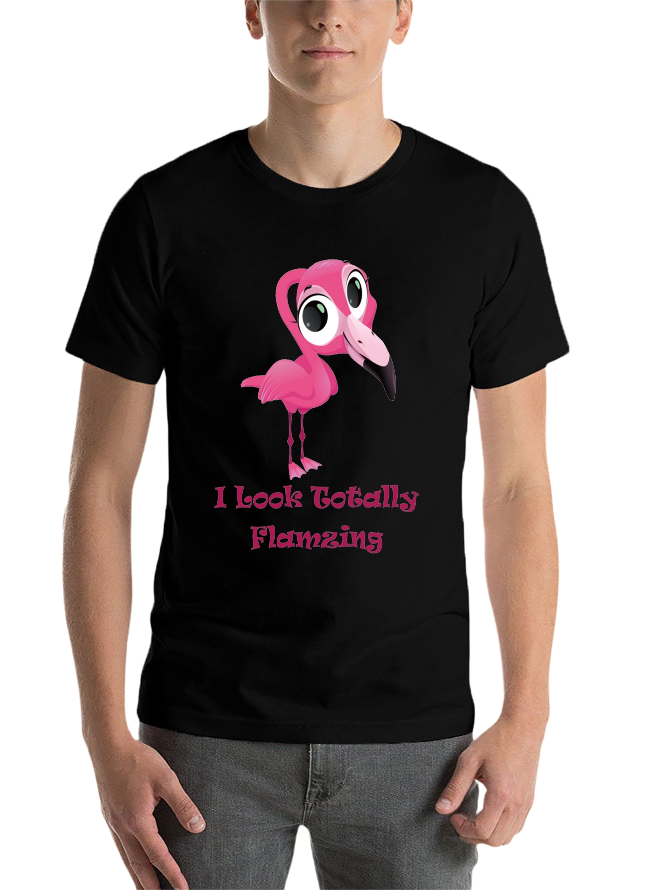 Black Flamingo Graphic Tee - Totally Flamazing T-Shirt view 7