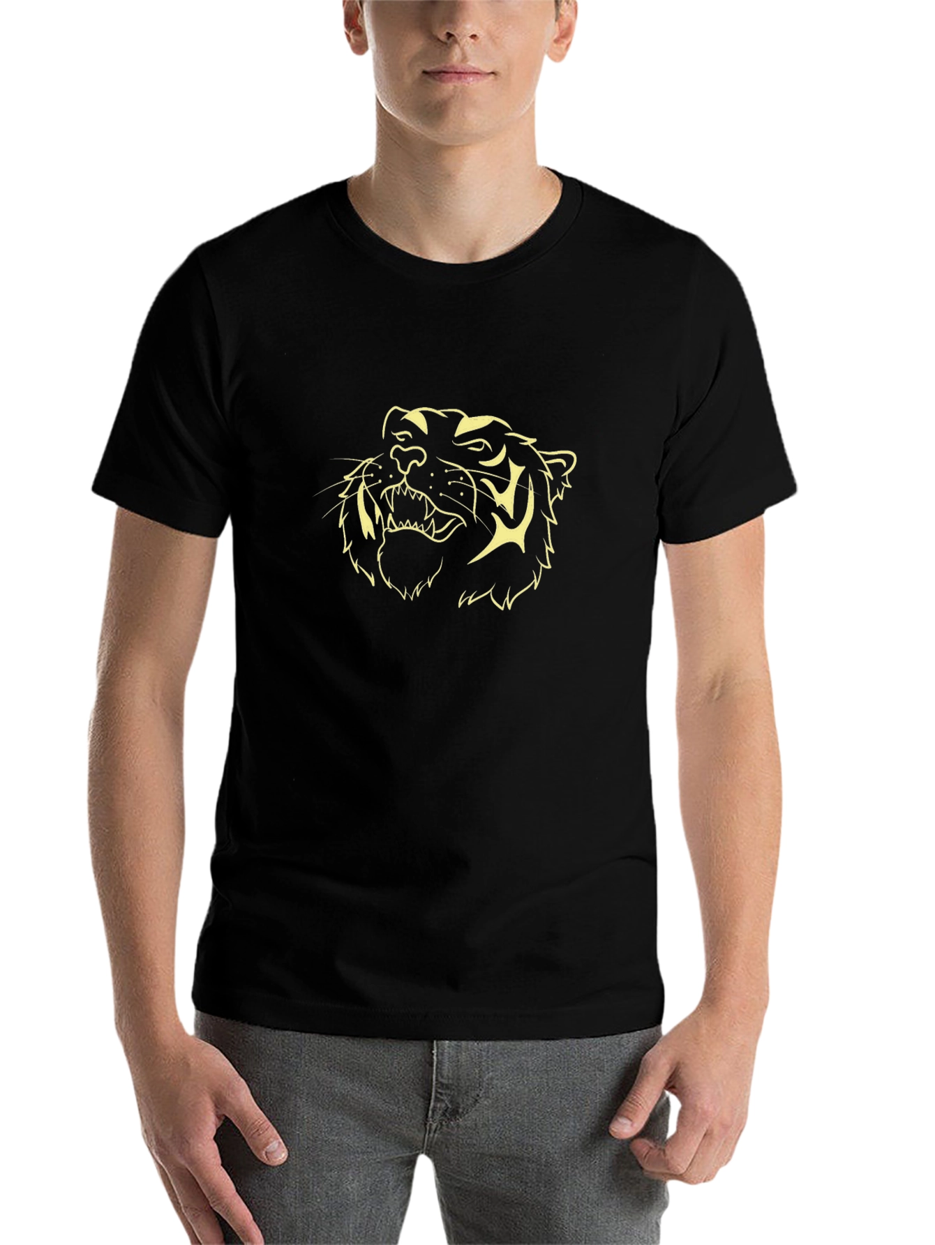Black Black Tiger Graphic Tee - Cool Casual Style view 7