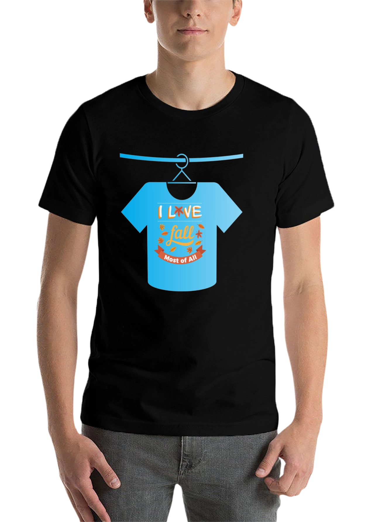 Black I Love Fall T-Shirt view 7