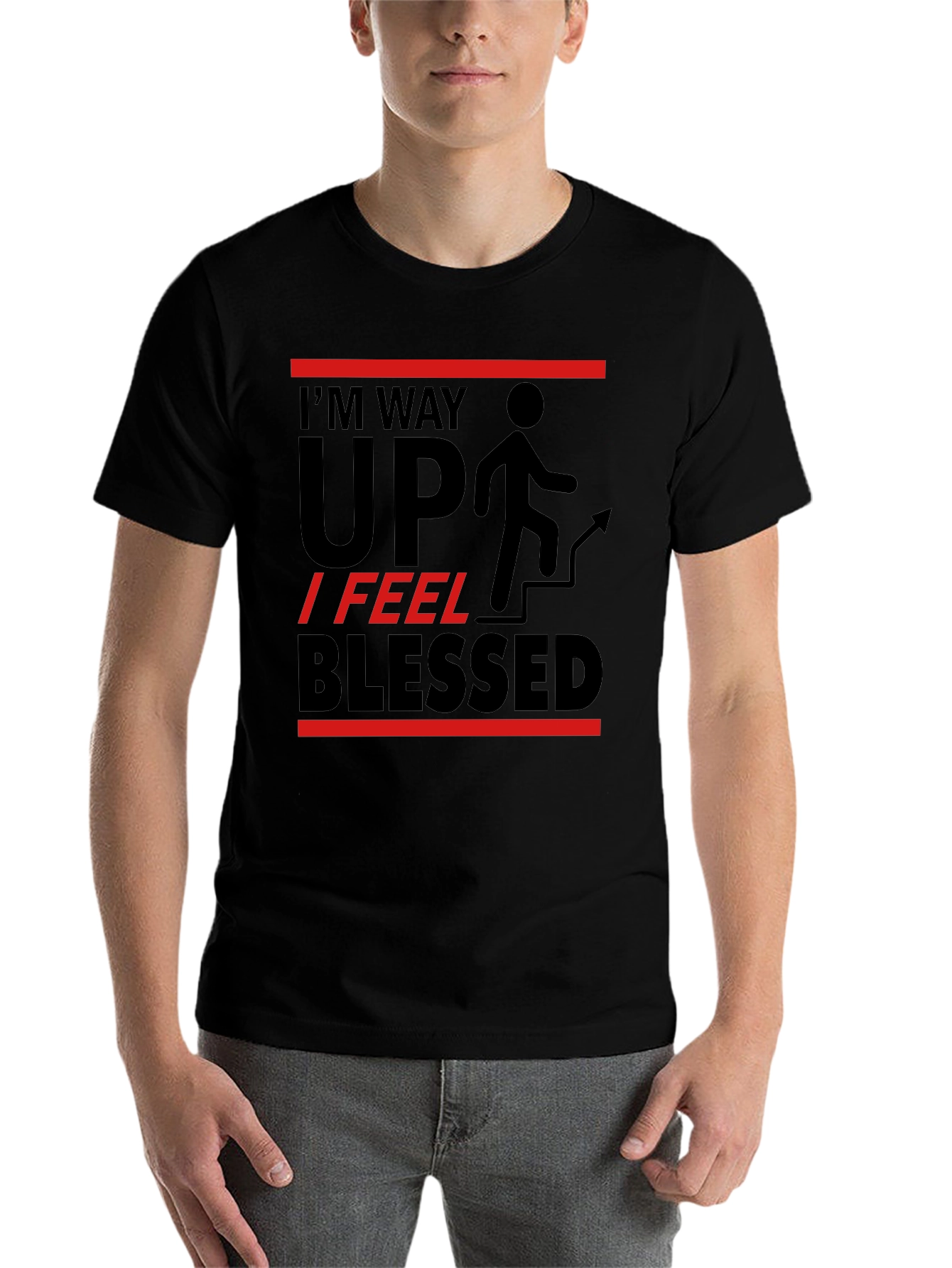 Black I'm Way Up Graphic T-Shirt view 7