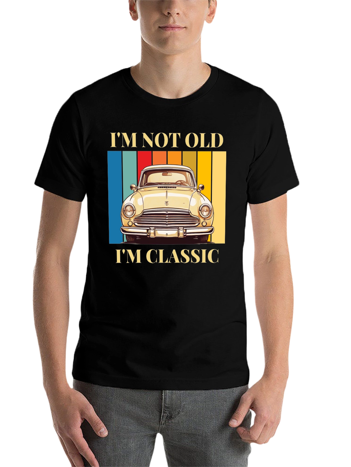 Black Classic Car T-Shirt - I'm Not Old, I'm Classic view 7