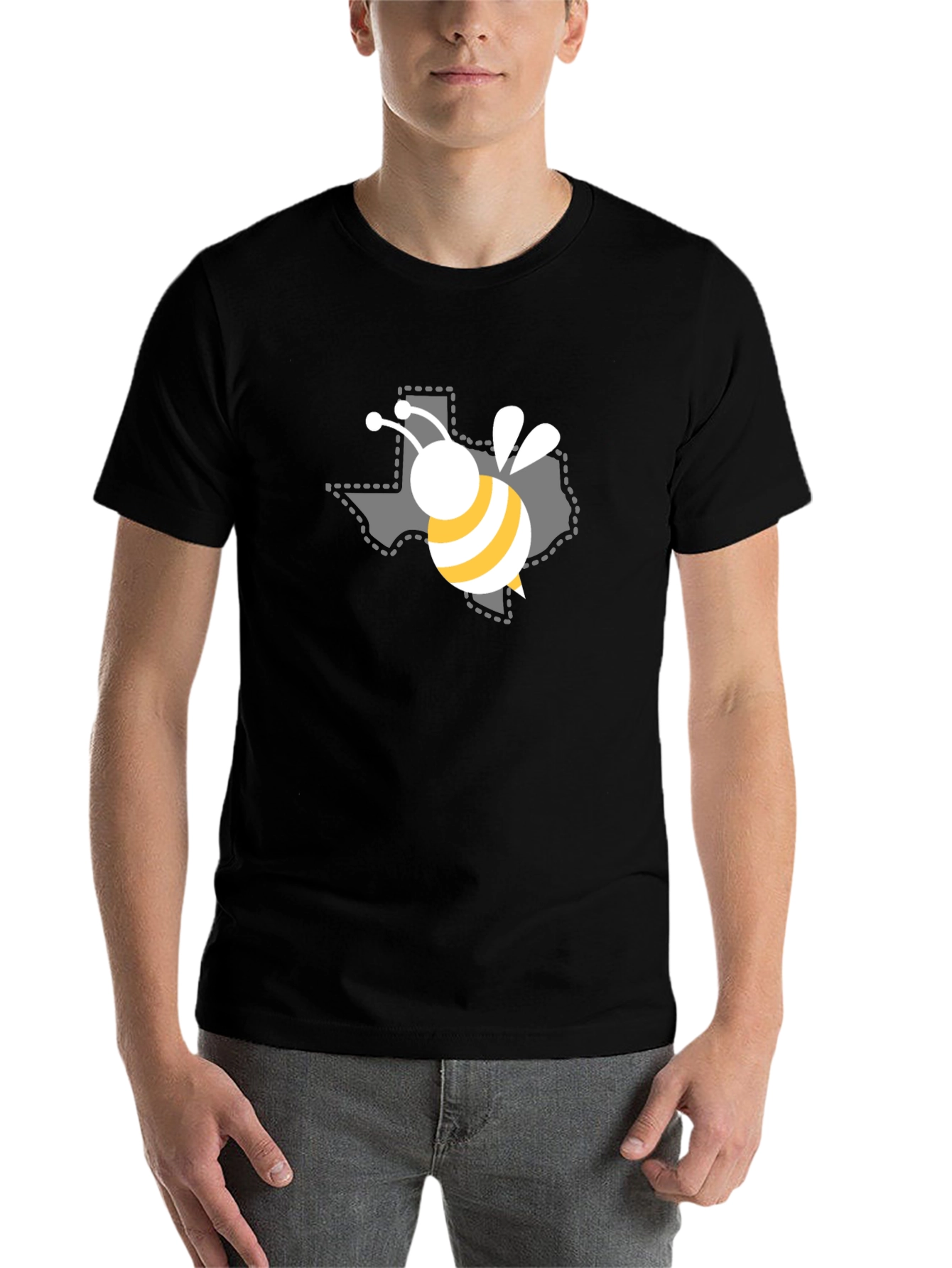 Black Texas Bee Graphic Black T-Shirt view 7