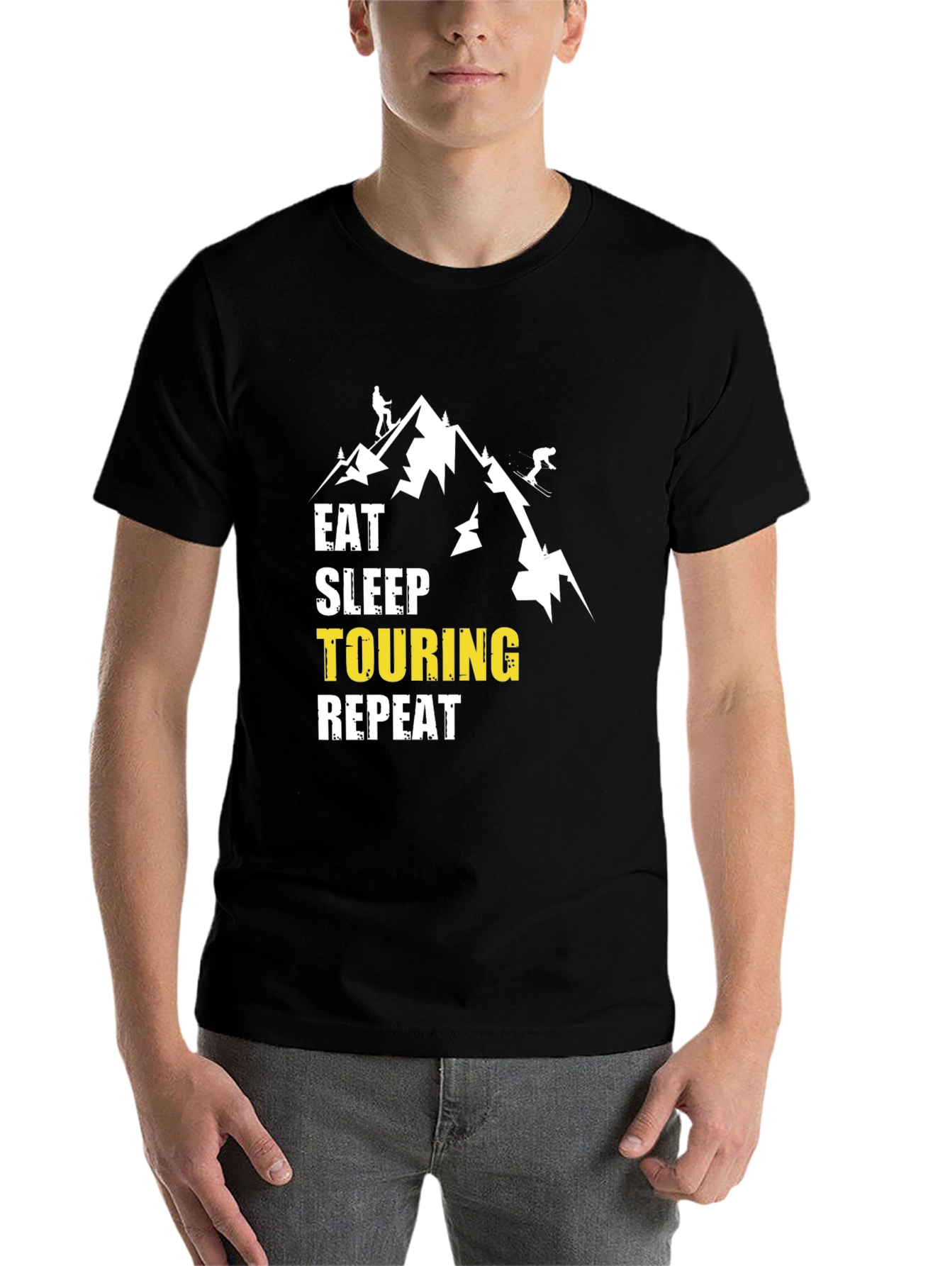 Black Eat Sleep Touring Repeat Graphic T-Shirt view 7