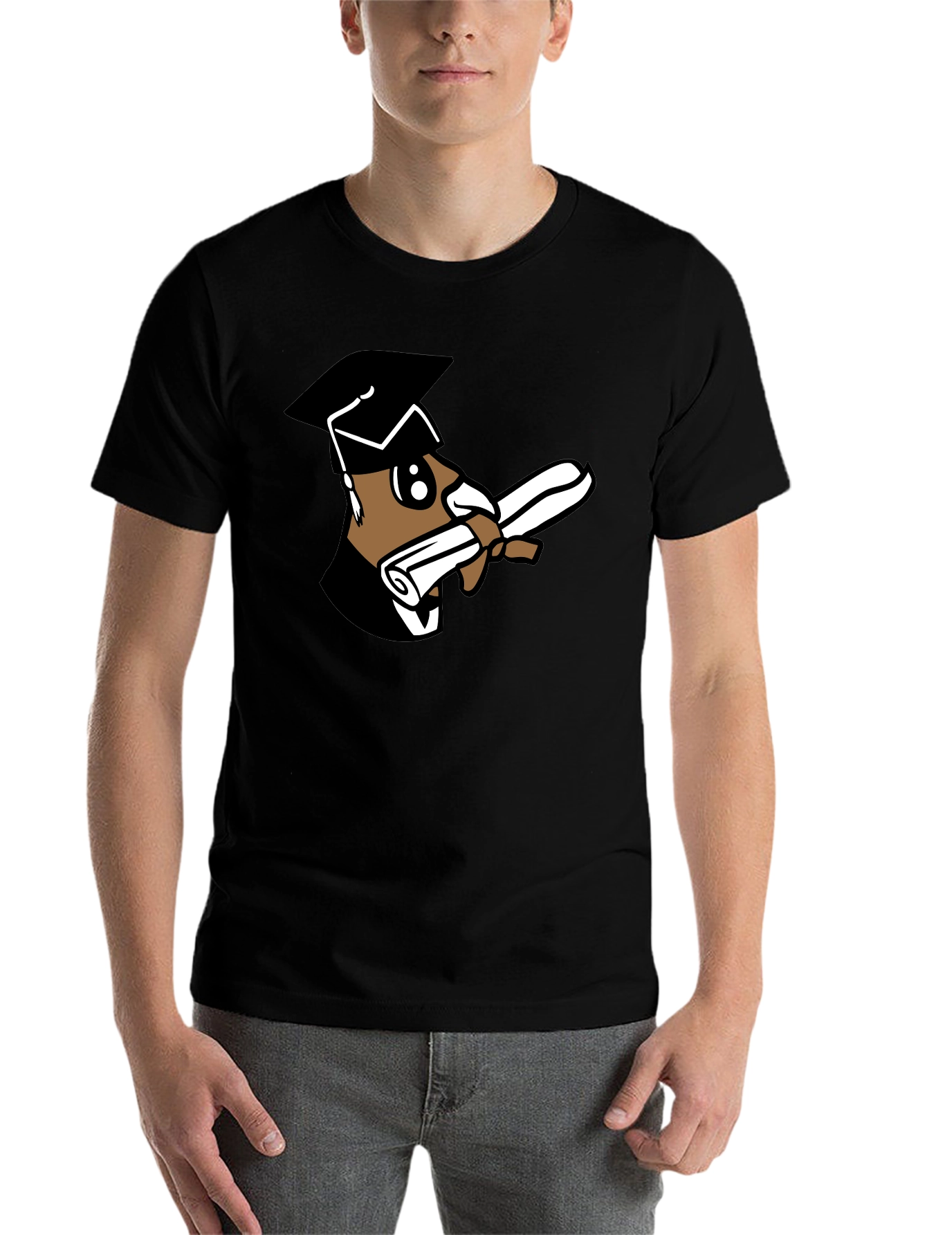 Black Graduation Bear Black T-Shirt view 7