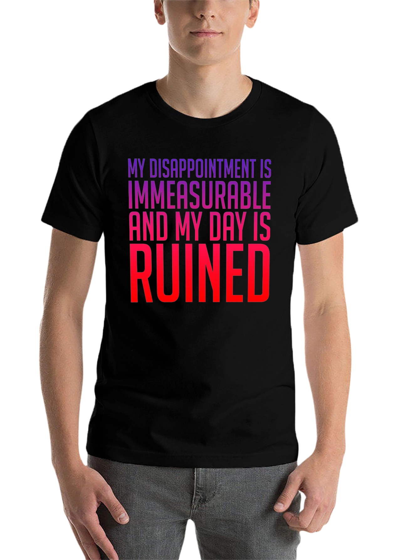 Black My Disappointment is Immeasurable T-Shirt view 7