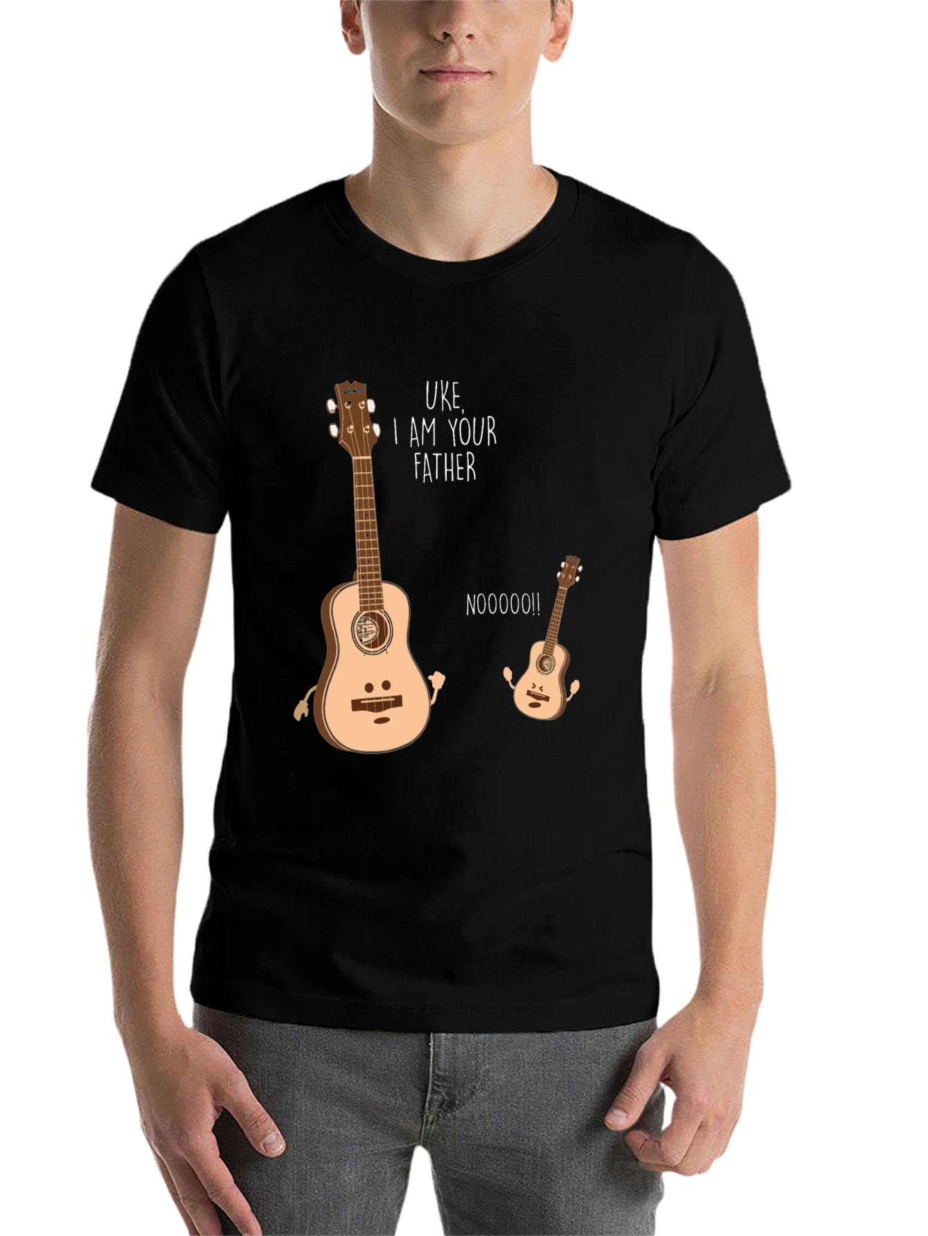 Black Uke I Am Your Father Funny Music T-Shirt view 7