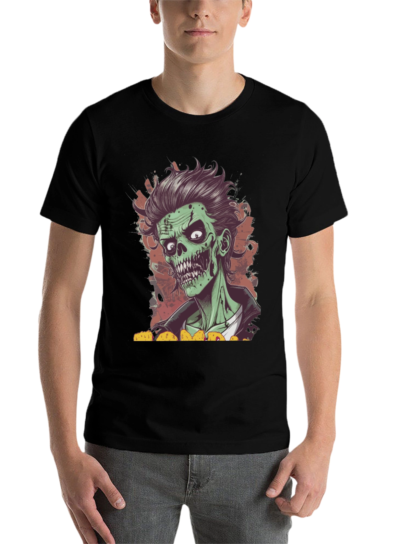Black Zombie Taco Lover T-Shirt - Spooky Graphic Tee view 7