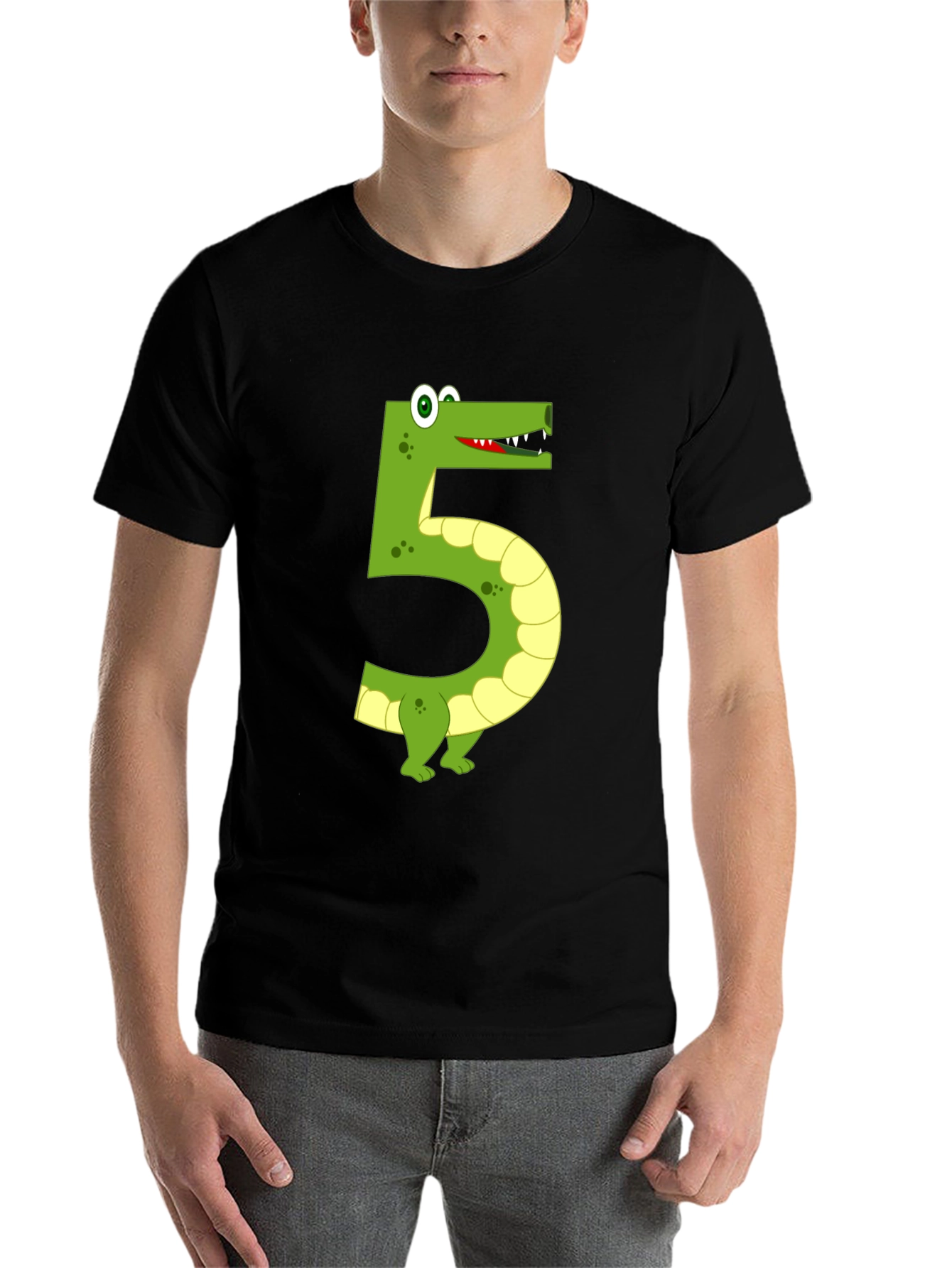Black Fun Number 5 Alligator Tee view 7