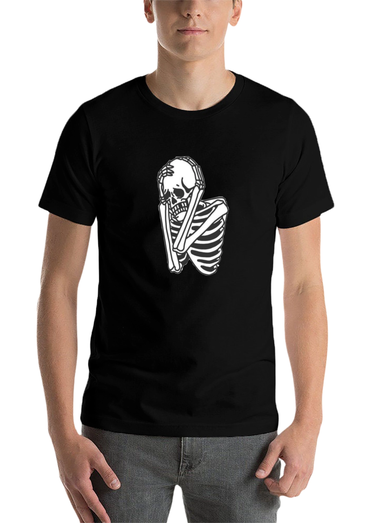 Black Skeleton Graphic Tee - Trendy Black T-Shirt view 7