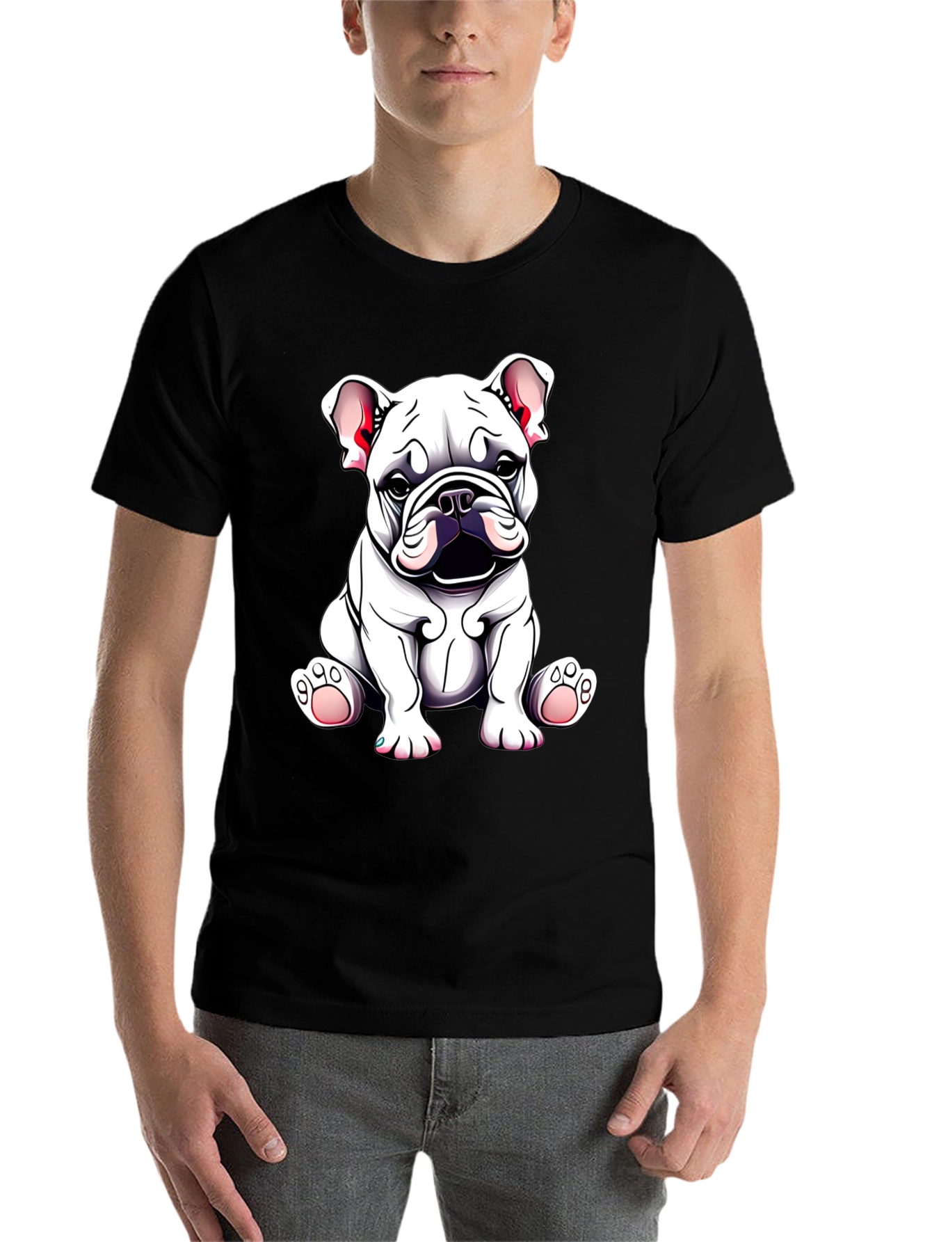 Black Bulldog Puppy Graphic Tee - Cute Dog Lover Shirt view 7