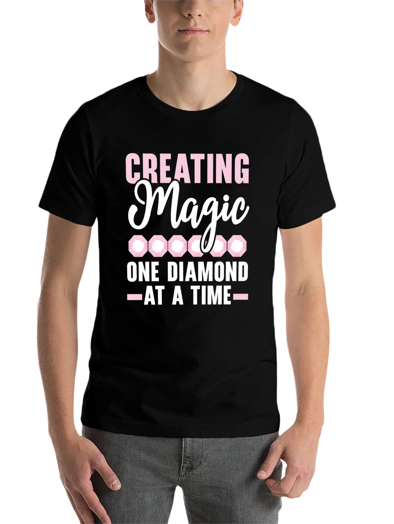 Black Creating Magic Diamond T-Shirt view 7