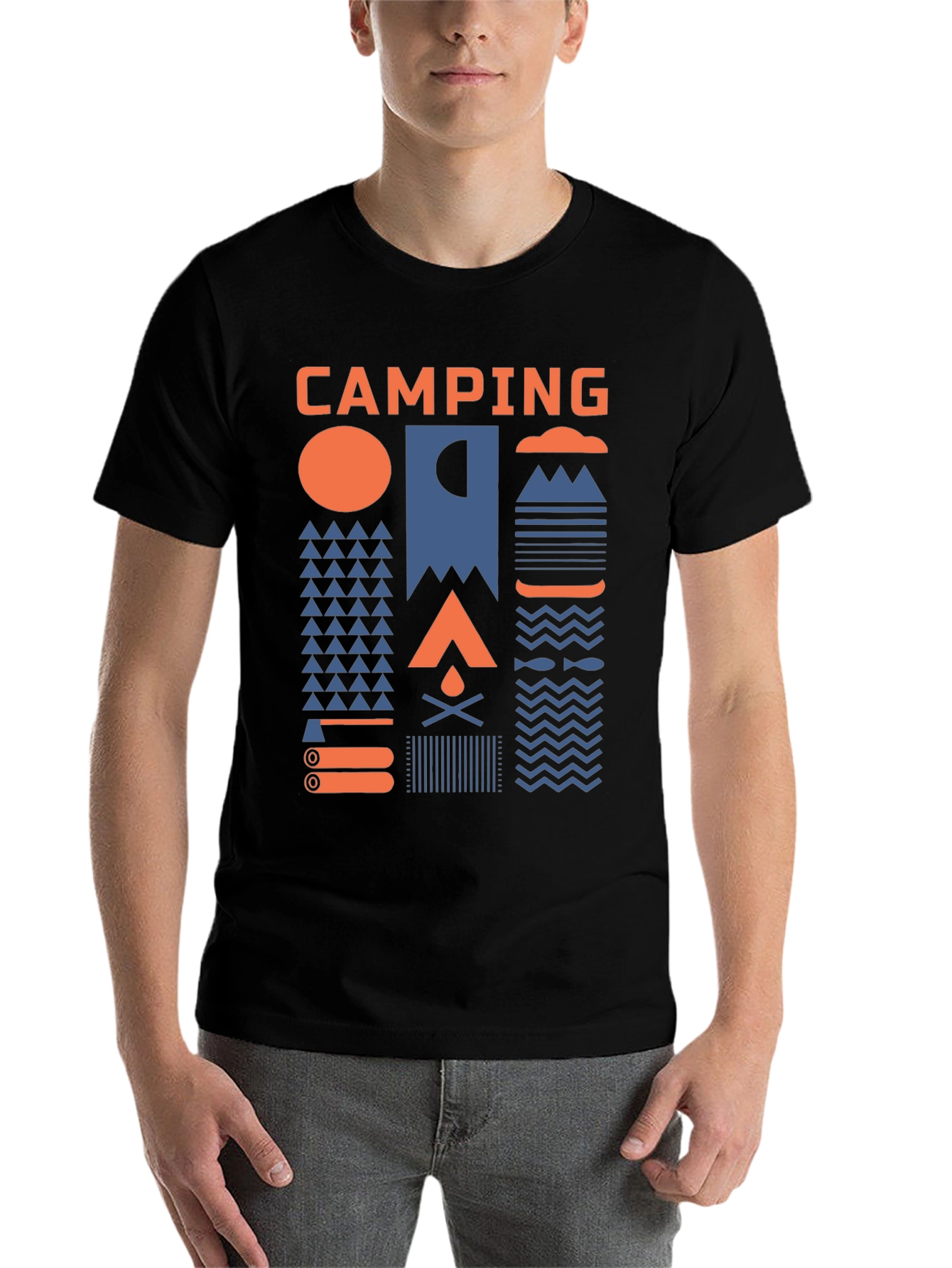 Black Camping Graphic T-Shirt - Unisex view 7