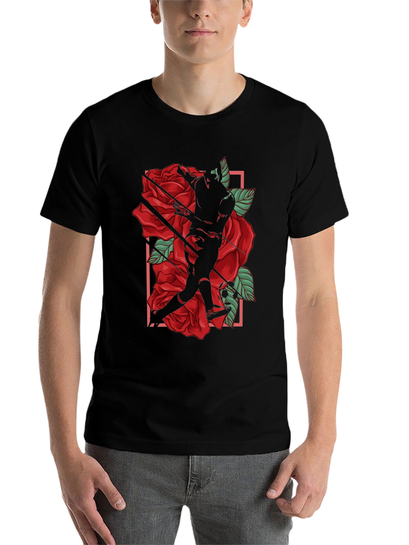 Black Rose Baseball Graphic T-Shirt view 7