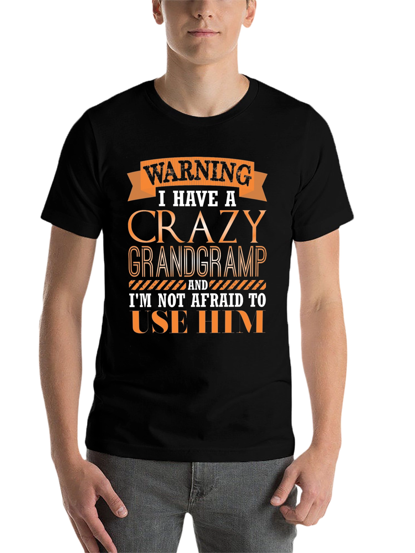 Black Crazy Grandgramp Graphic Tee view 7