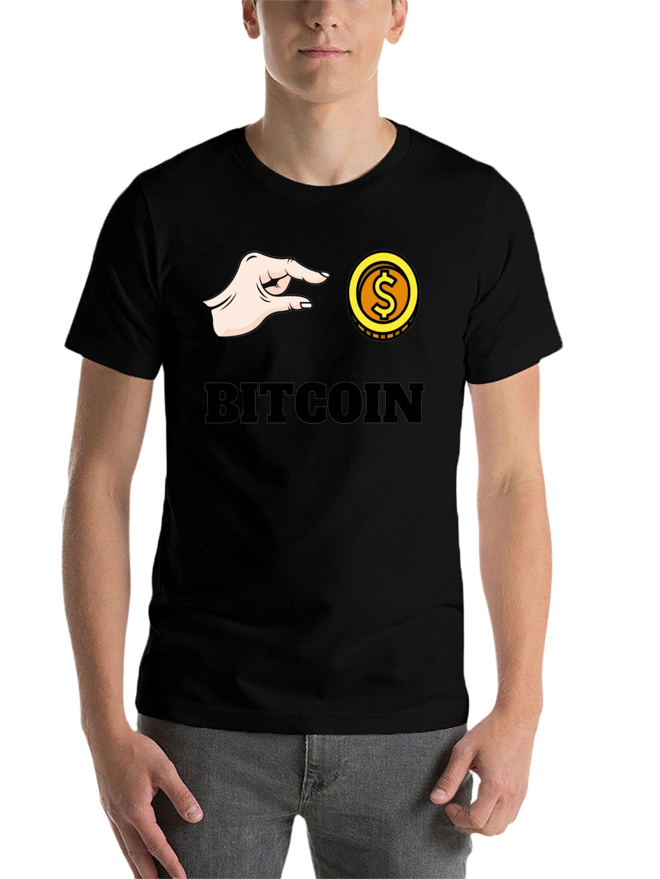 Black Bitcoin Pinch T-Shirt - Crypto Graphic Tee view 7