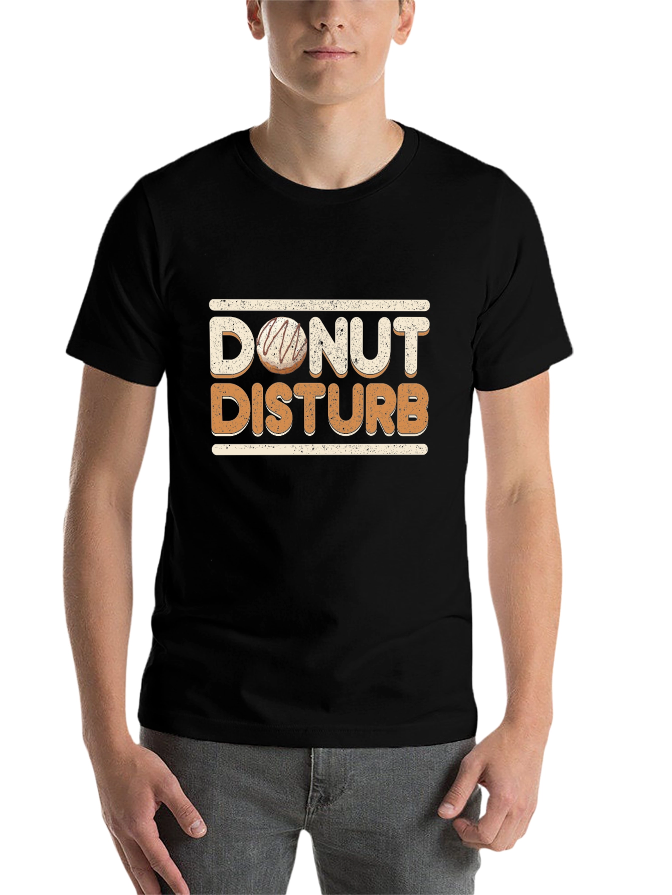 Black Donut Disturb Graphic T-Shirt - Funny Novelty Tee view 7