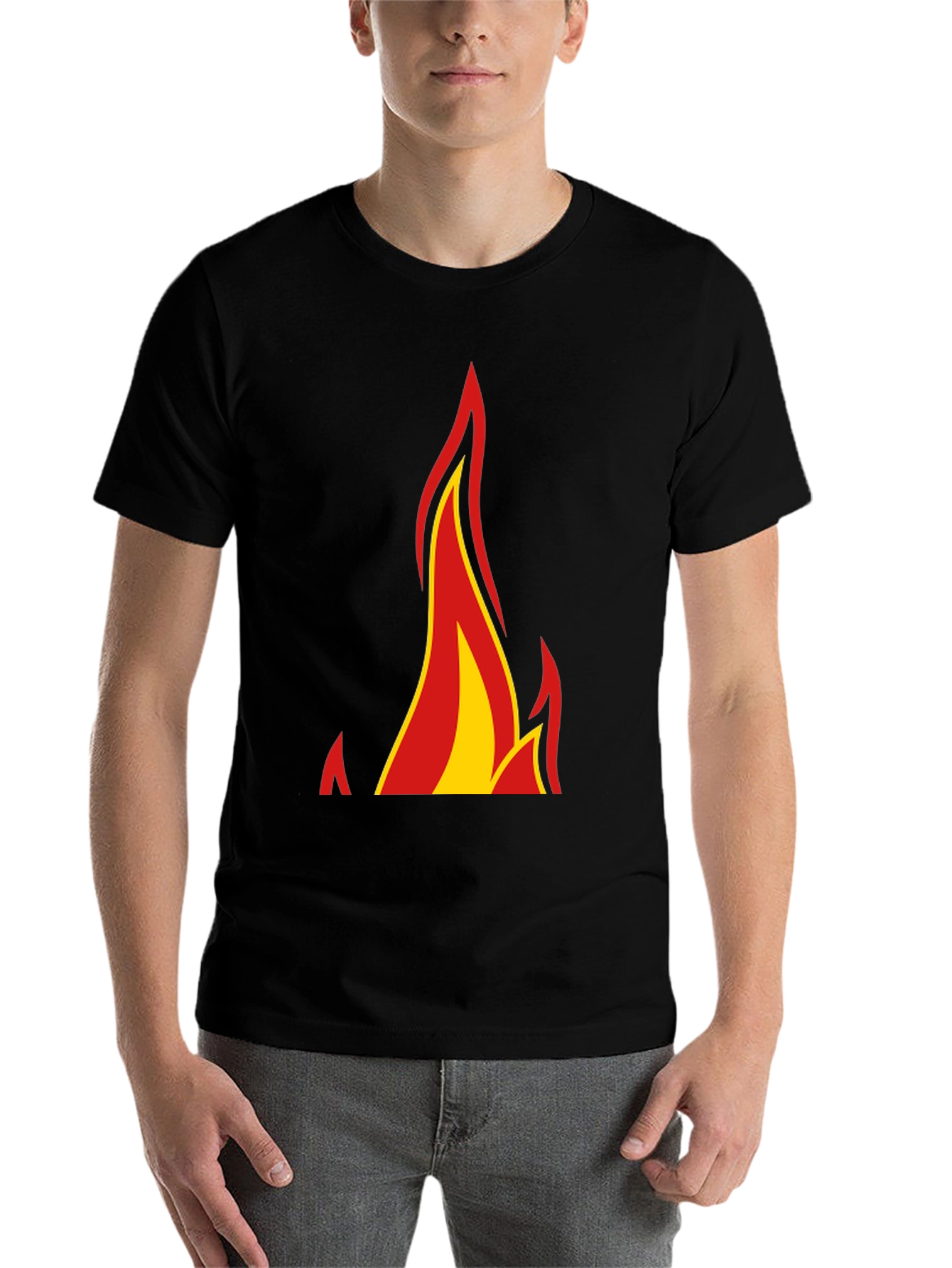 Black Flame Graphic Black T-Shirt view 7