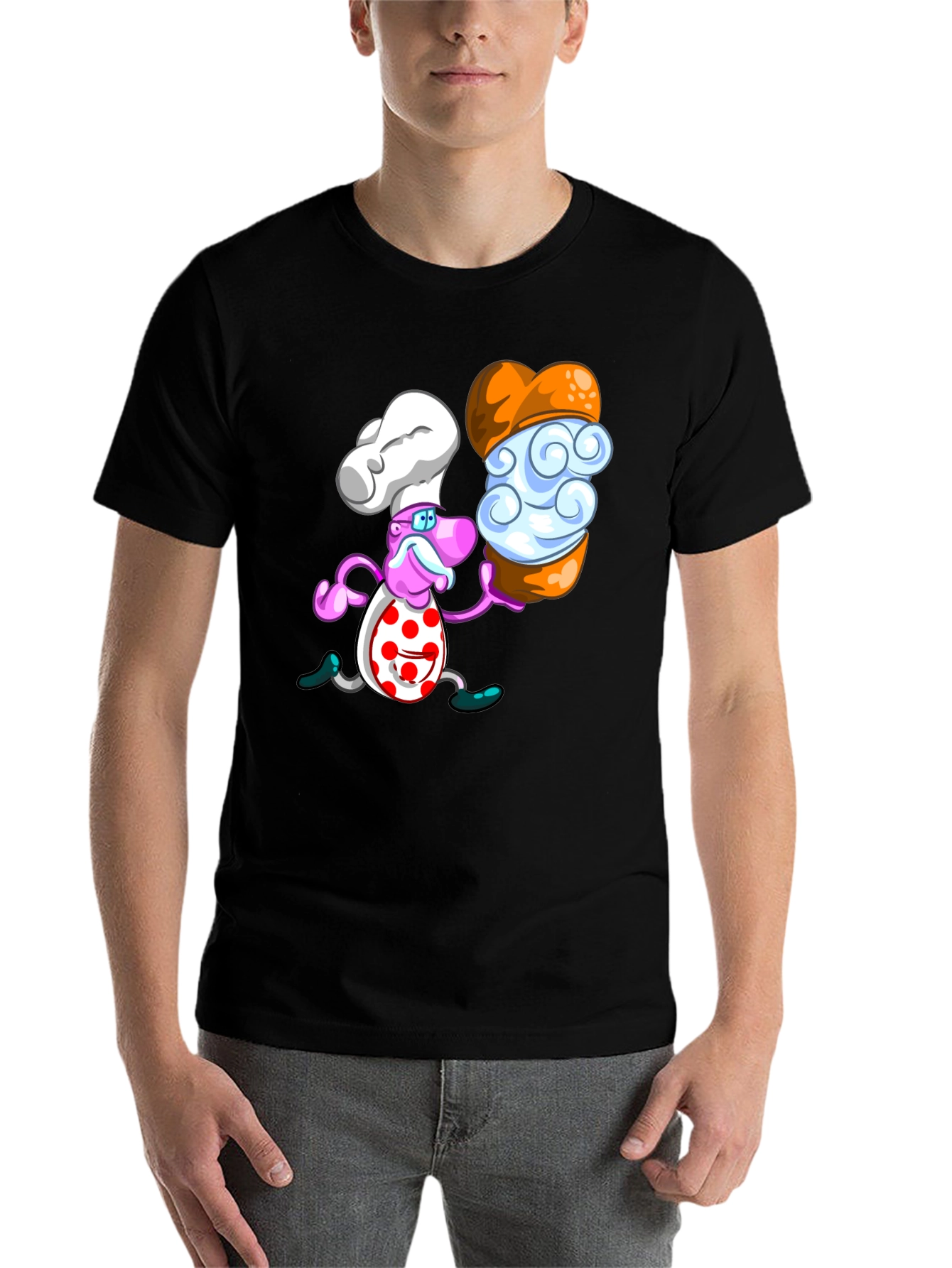 Black Chef Dessert T-Shirt - Unique Graphic Tee view 7