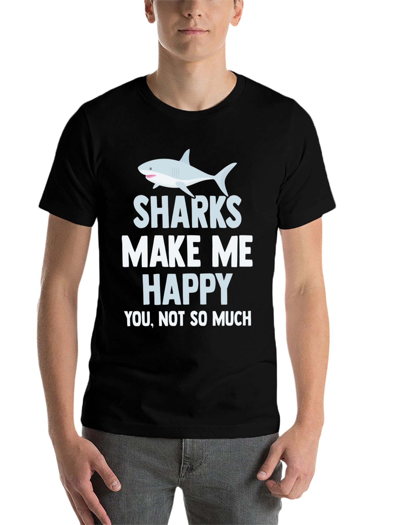 Black Sharks Make Me Happy T-Shirt view 7