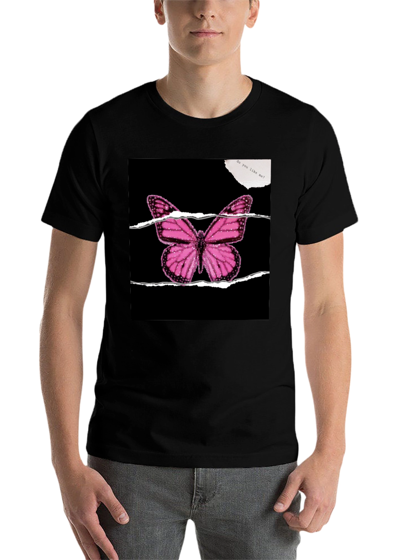 Black Butterfly Graphic Black T-Shirt view 7
