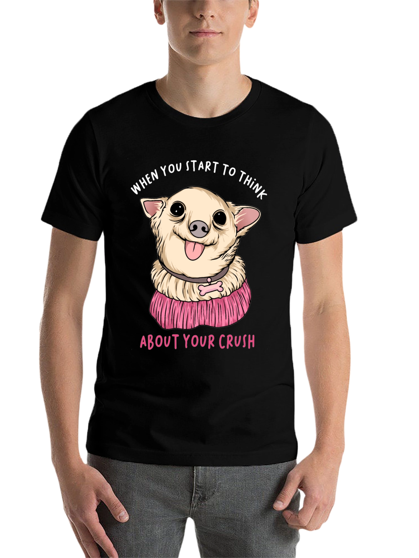 Black Chihuahua Crush T-Shirt:  When You Start To Think view 7